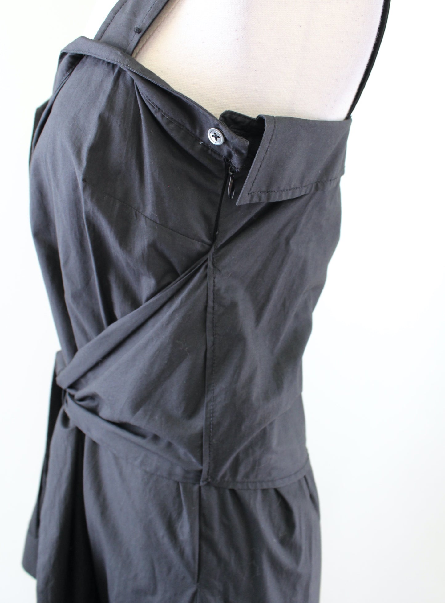 Derek Lam 10 Crosby Solid Black Sleeveless Sweetheart Tie Waist Shirt Dress Sz 6