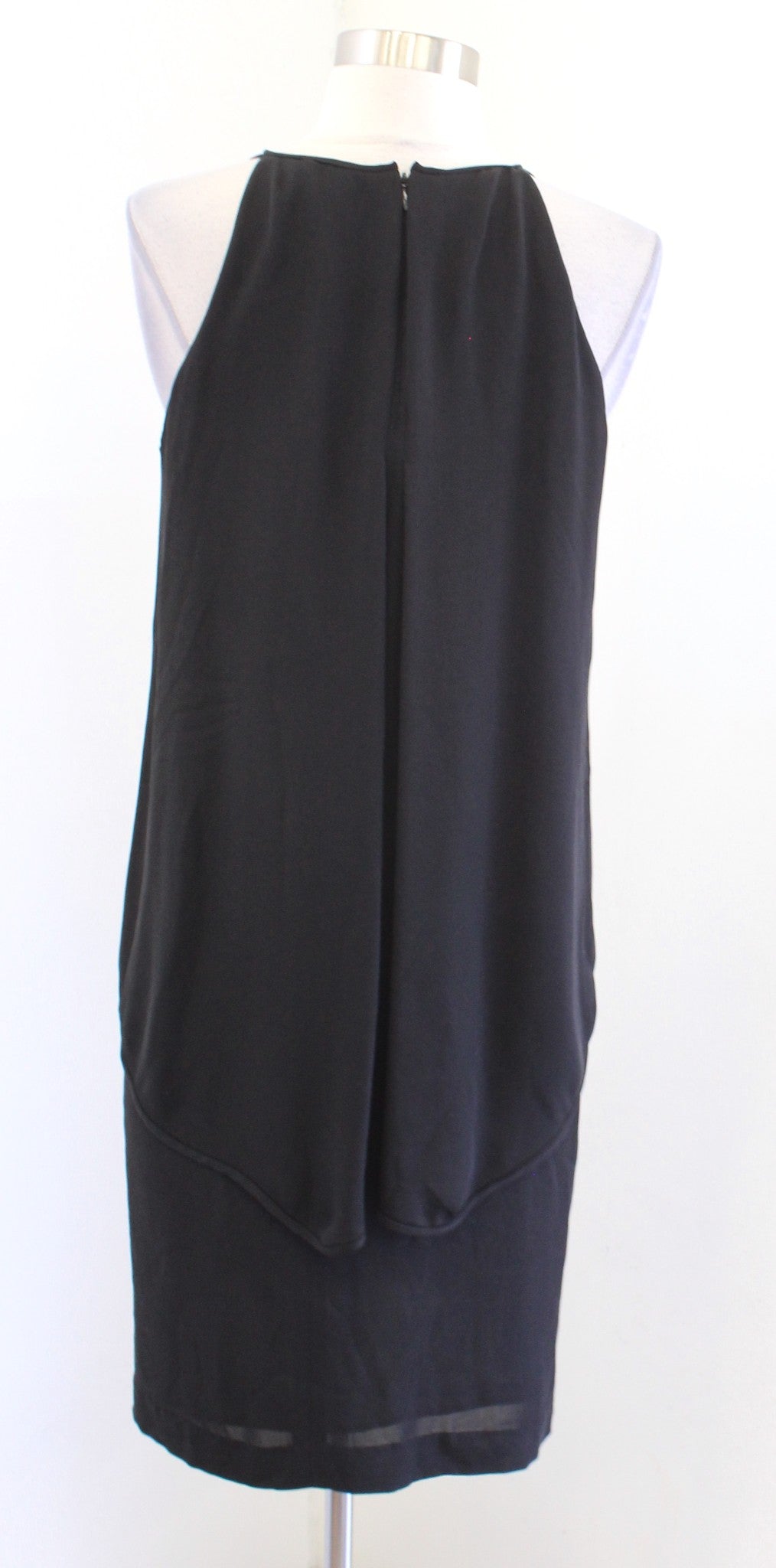Theory Womens Lyall Solid Black Silk Double Layered Sleeveless Dress Size 2