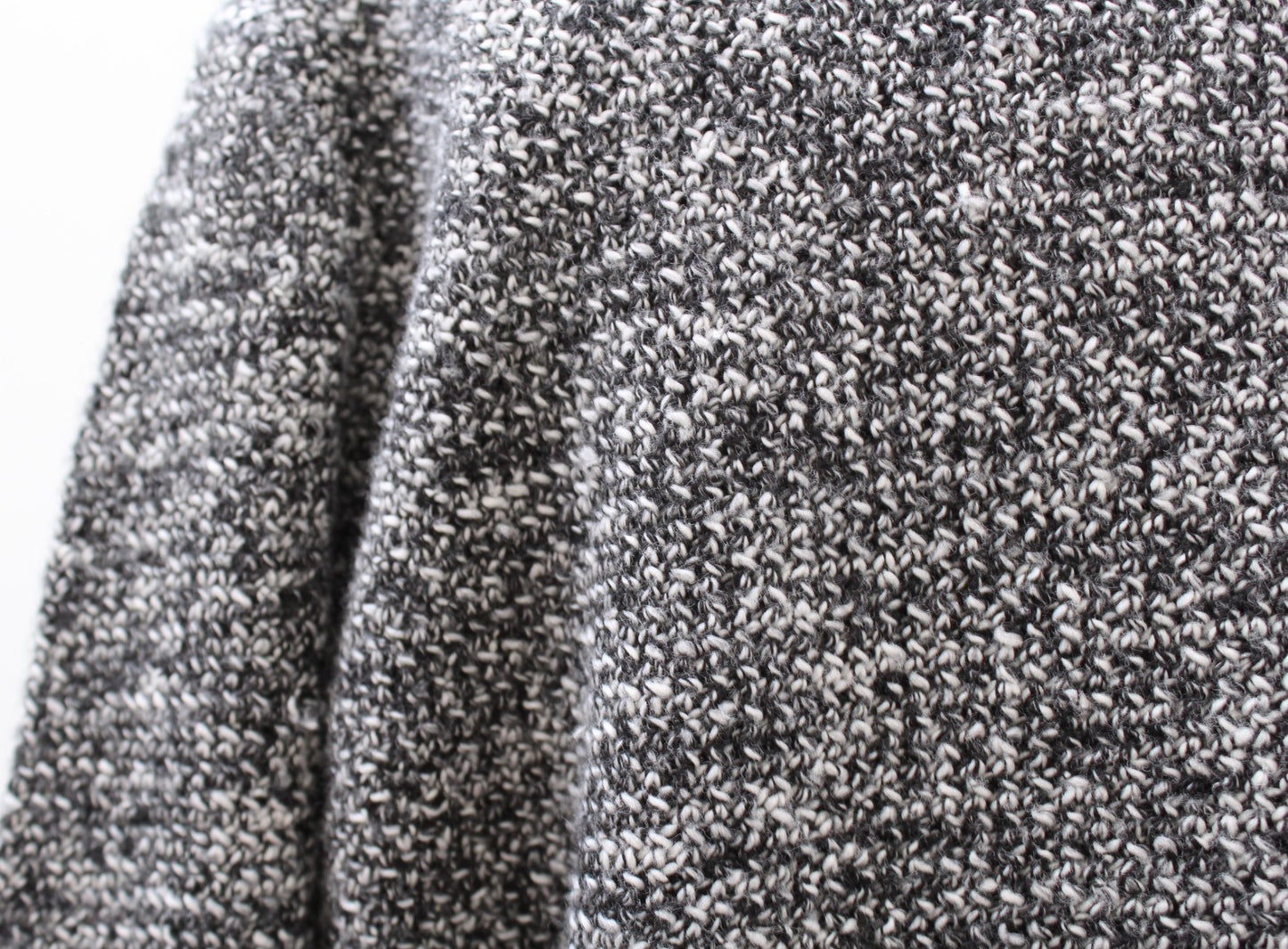 Soft Surroundings Marled Tweed Open Front Blazer Jacket Size XL Gray Black White