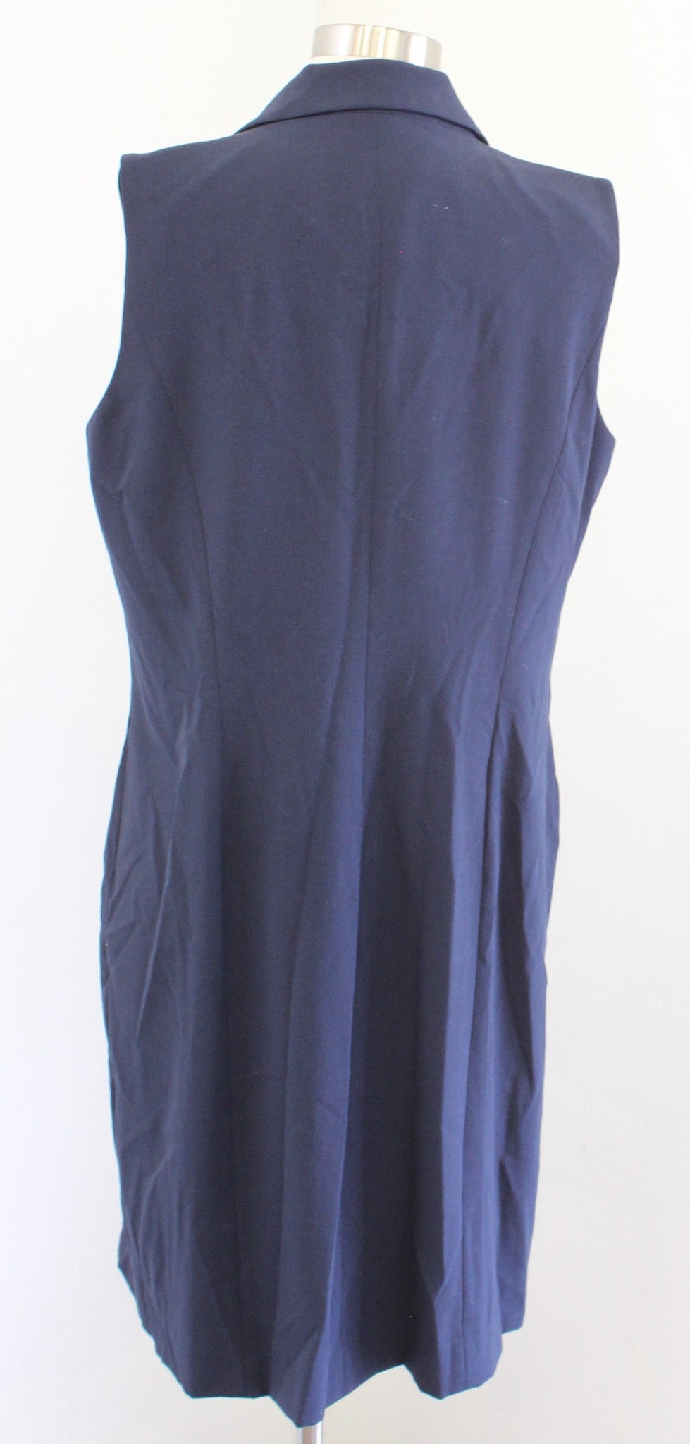 Tahari ASL Levine Navy Blue Double Breasted Tuxedo Blazer Style Dress Career 12