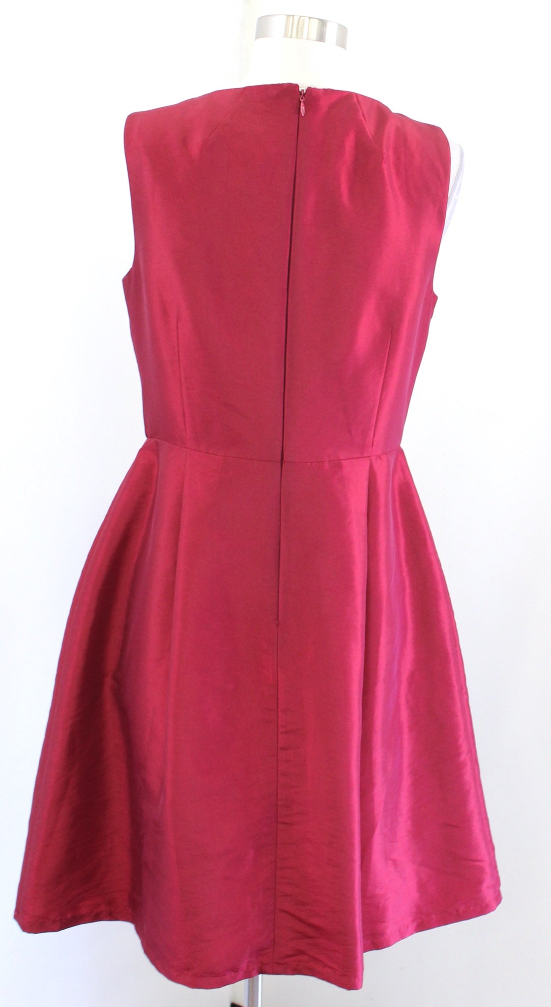 Tahari ASL Levine Womens Solid Red Bow Fit and Flare Cocktail Party Dress Size 8
