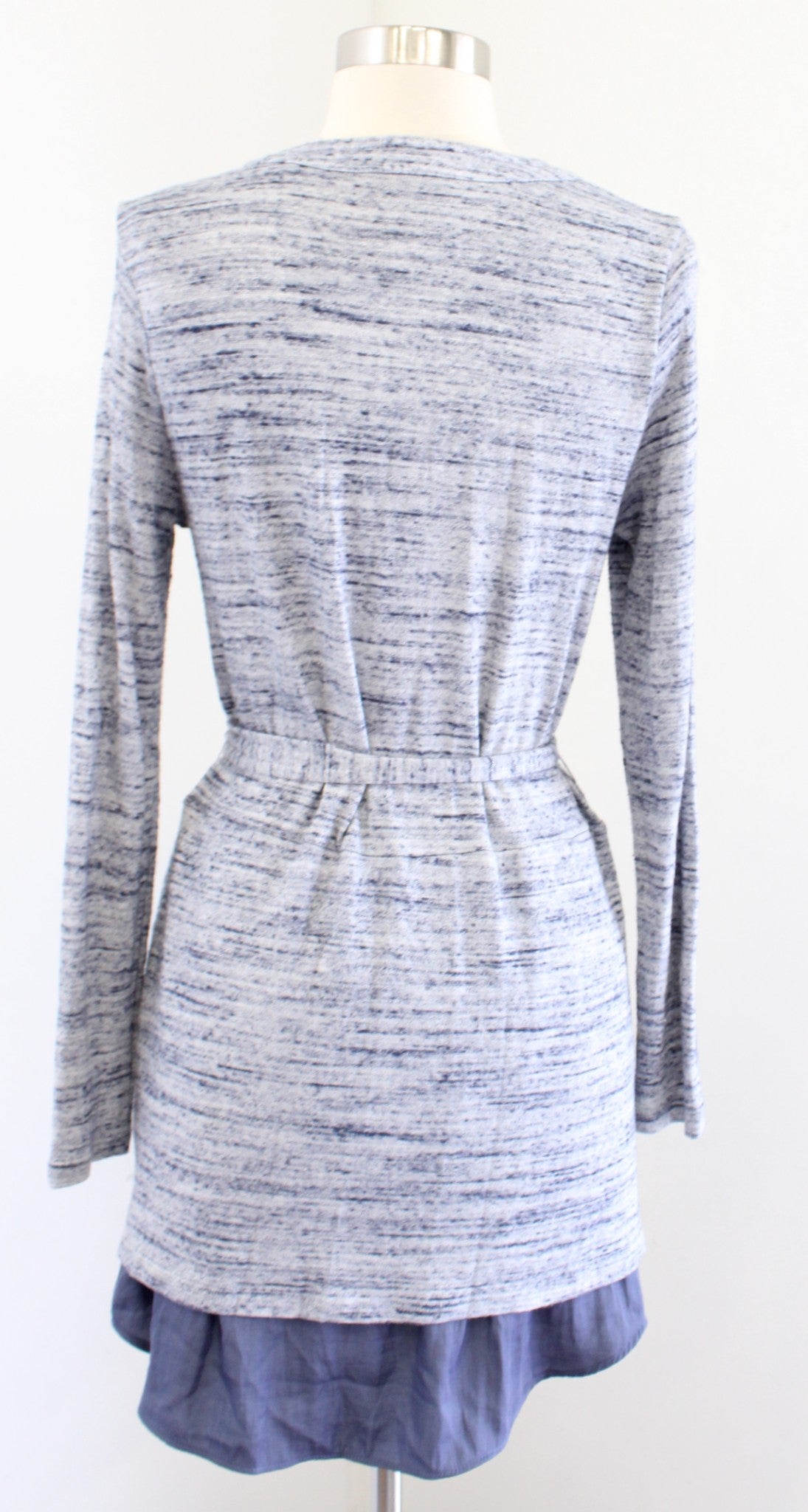 Dolan Anthropologie Nomi Blue Marled Knit Tie Waist Cardigan Sweater Size XS