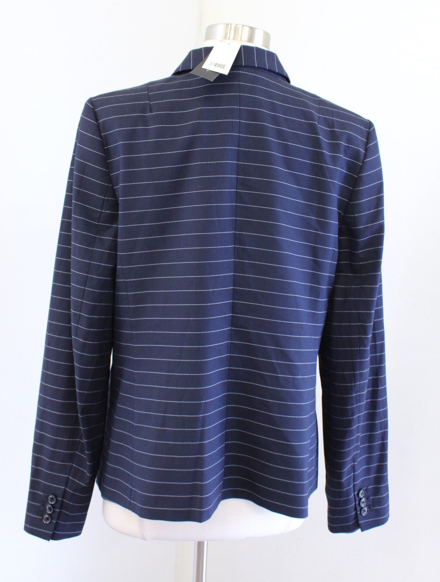 NWT Banana Republic Classic Blazer Navy Blue White Striped Pinstripe Jacket 14