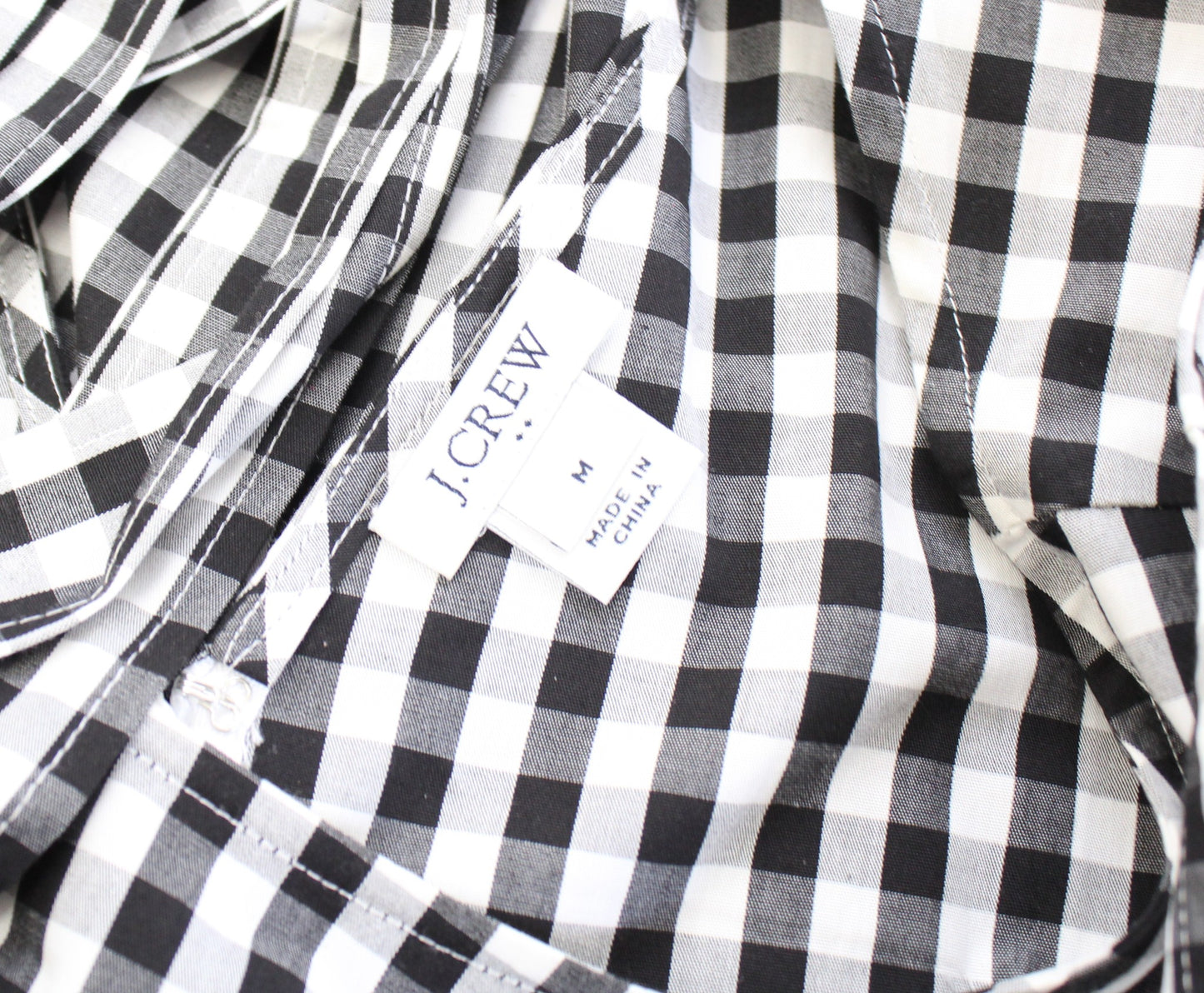 J Crew Black White Gingham Plaid Bow Back Flounce Hem Sleeveless Casual Dress M