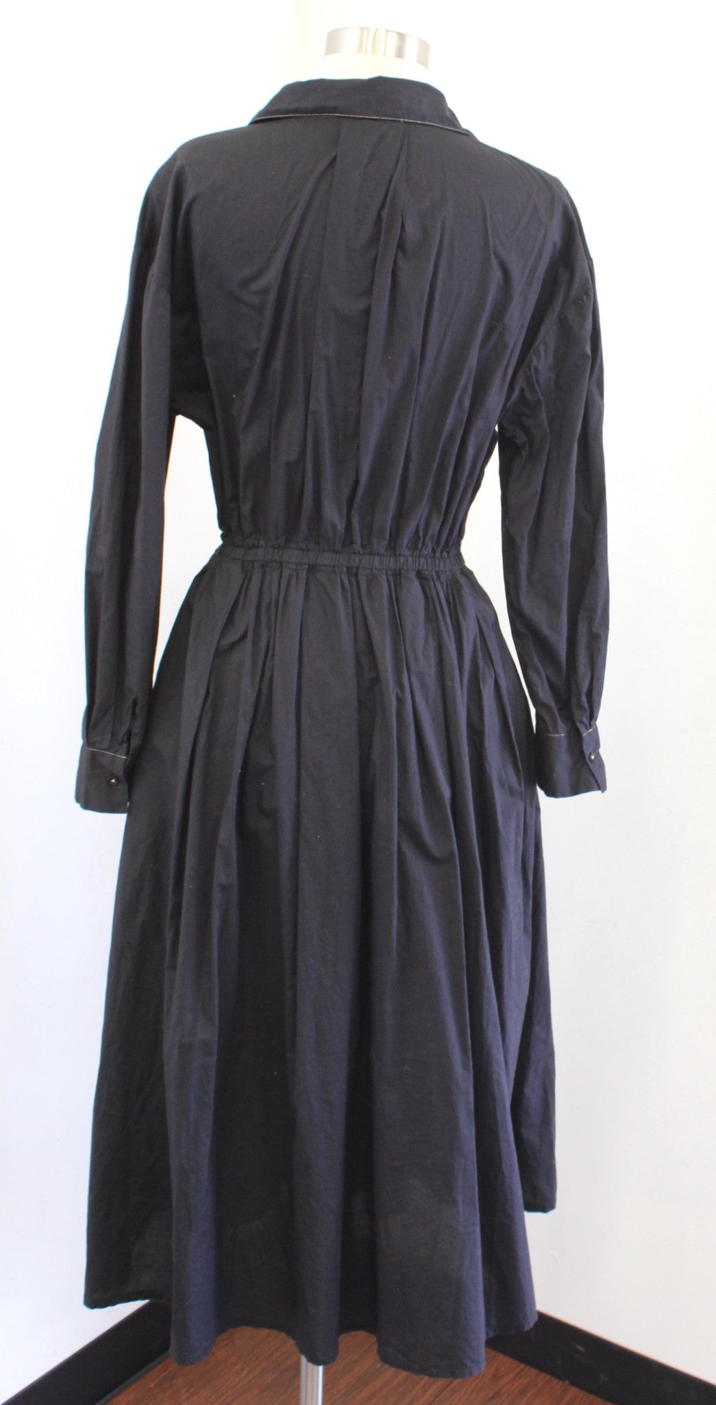 Mes Demoiselles Paris Black Fit and Flare A Line Midi Shirt Dress Size 36