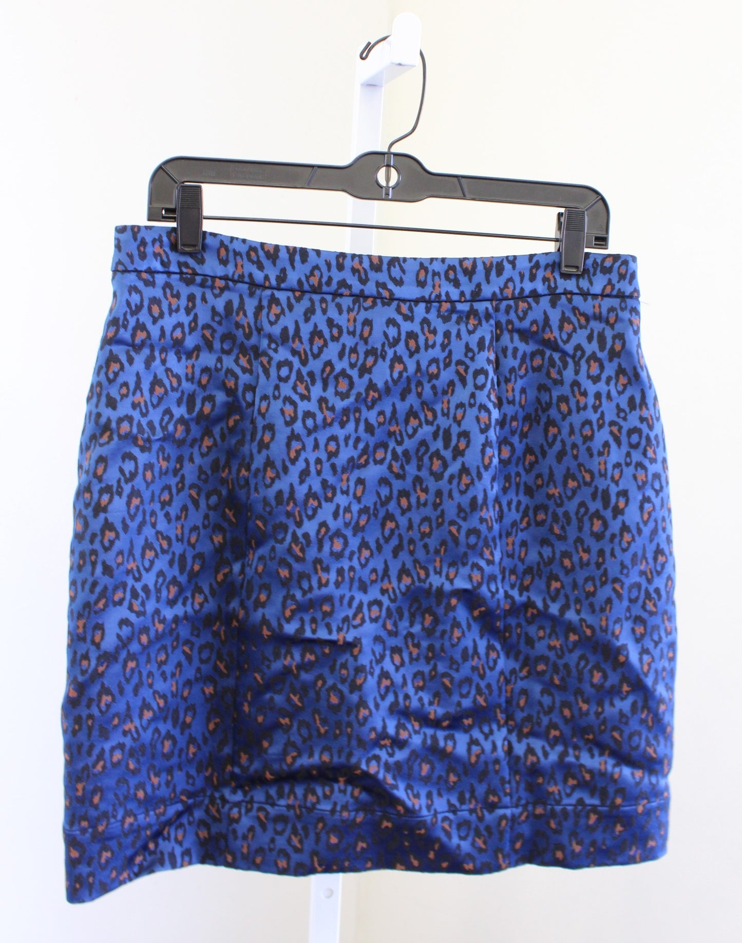 NWT Banana Republic Blue Leopard Print Button Front Skirt Size 8 Brown Black