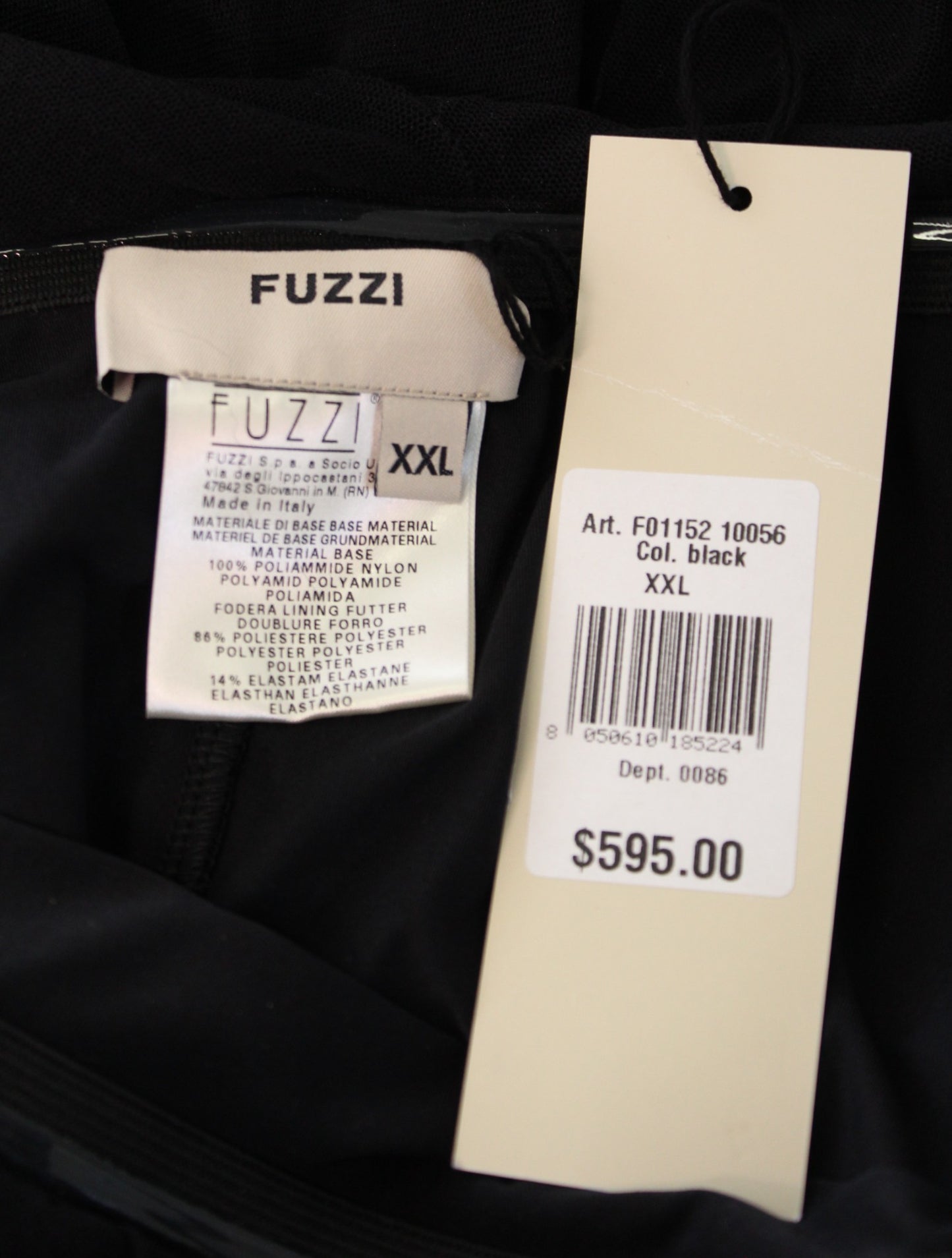 NWT $595 Fuzzi Italy Black Mesh Strapless Ruffle Wide Leg Jumpsuit Size XXL