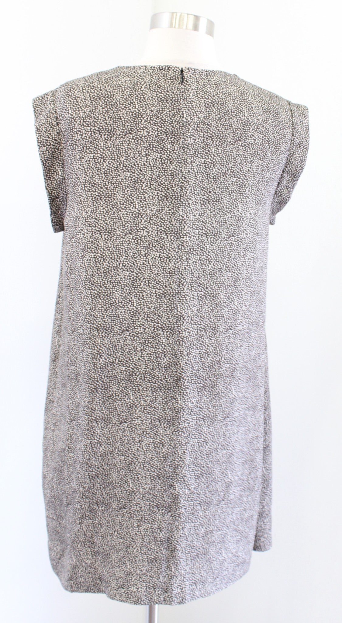 3.1 Phillip Lim Brown Cream Printed Silk Drape Front Shift Mini Dress Size 6