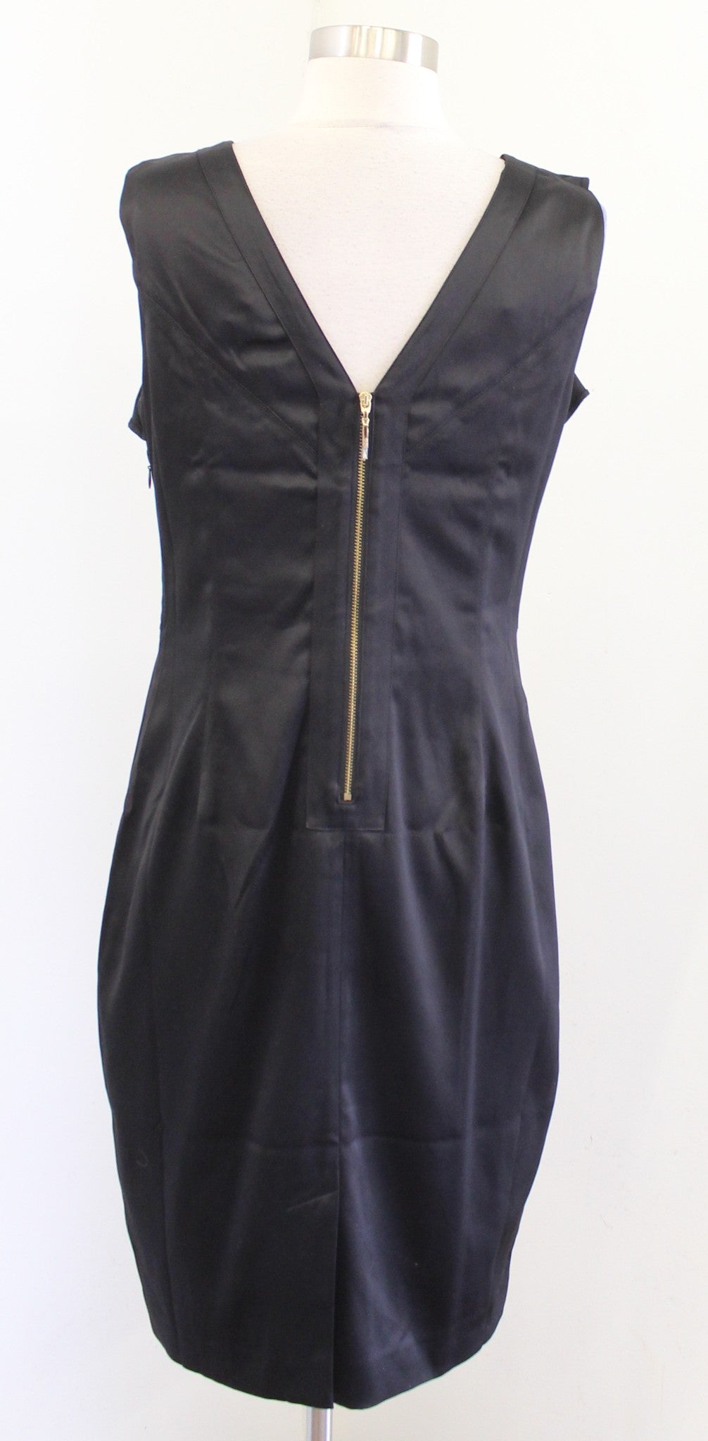 Ted Baker Ziaz Black Satin Big Bow Keyhole Sheath Dress Size 3 Cocktail Party