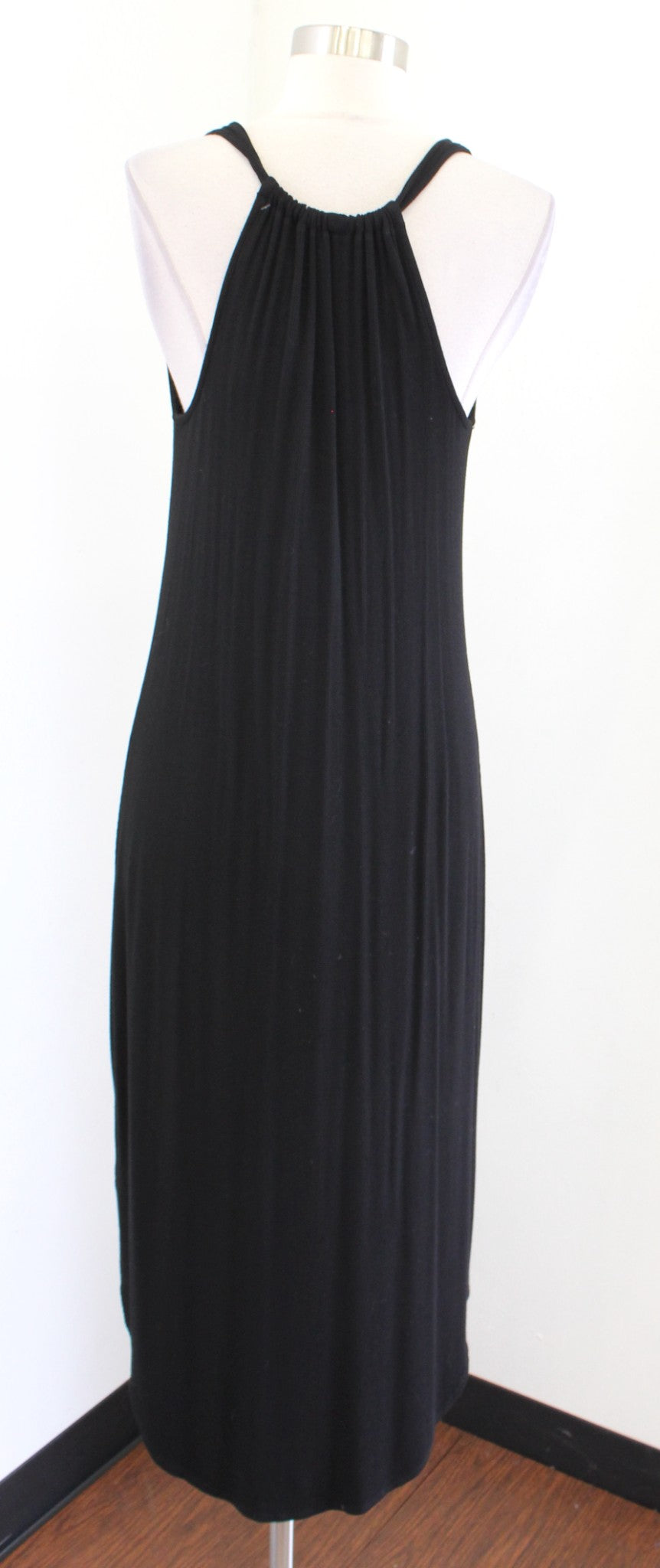 NWT Michael Stars Stitch Fix Black Lace Up Ribbed Knit Fitted Midi Maxi Dress L