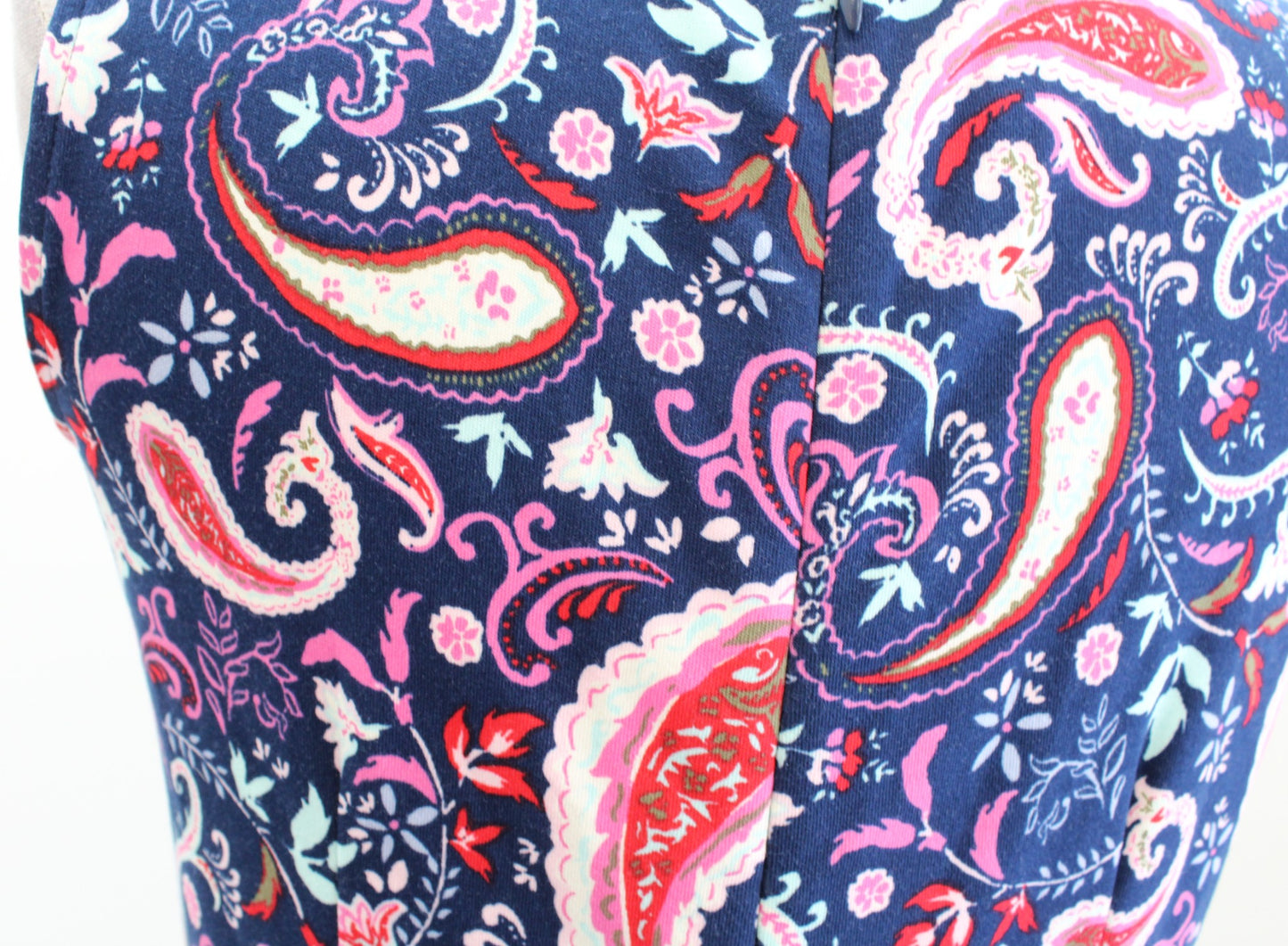 NWT Talbots Blue Watercolor Paisley Print Knit Flounce Hem Dress Size XS V Neck