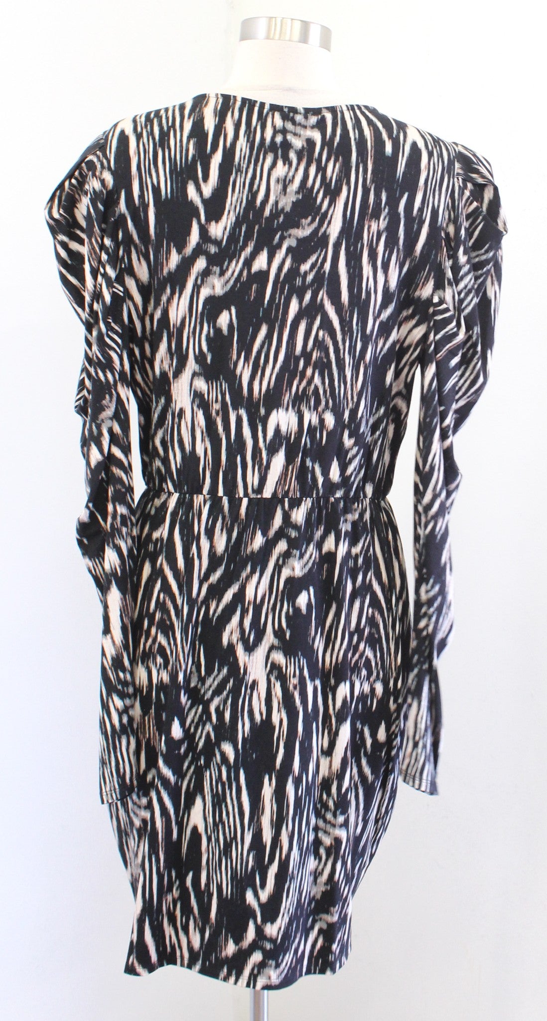 NWT $260 Ted Baker Tilly Animal Print Jersey Wrap-Look Puff Sleeve Dress Size 4