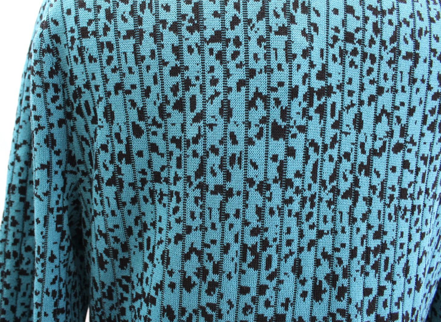 NWT Ming Wang Atlantic Blue Black Ombre Printed Knit Sheath Dress Size XS V Neck