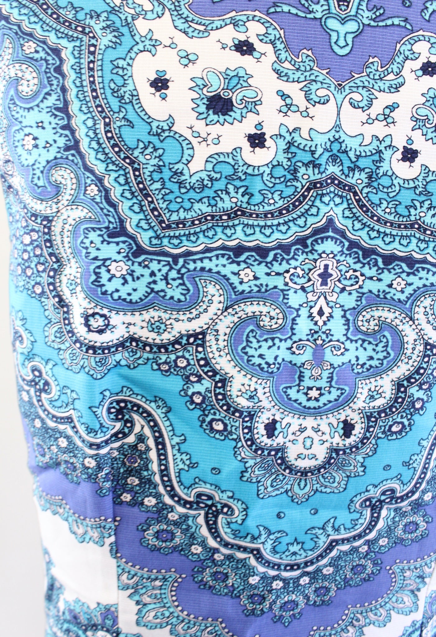 Talbots RSVP Womens Blue White Paisley Print Shell Tank Top Blouse Size 8P