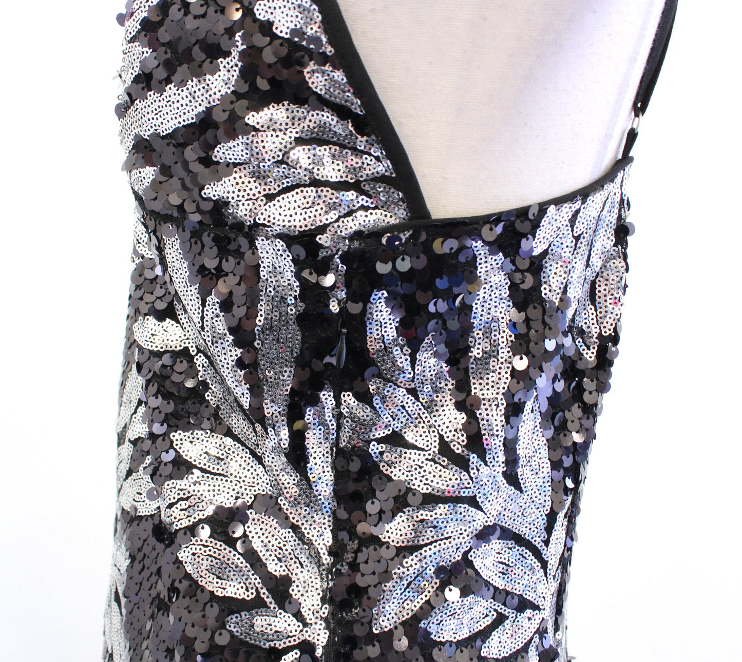 NWT Walter Baker Black Silver Floral Sequin Fantasy Luella Dress Party Size 8