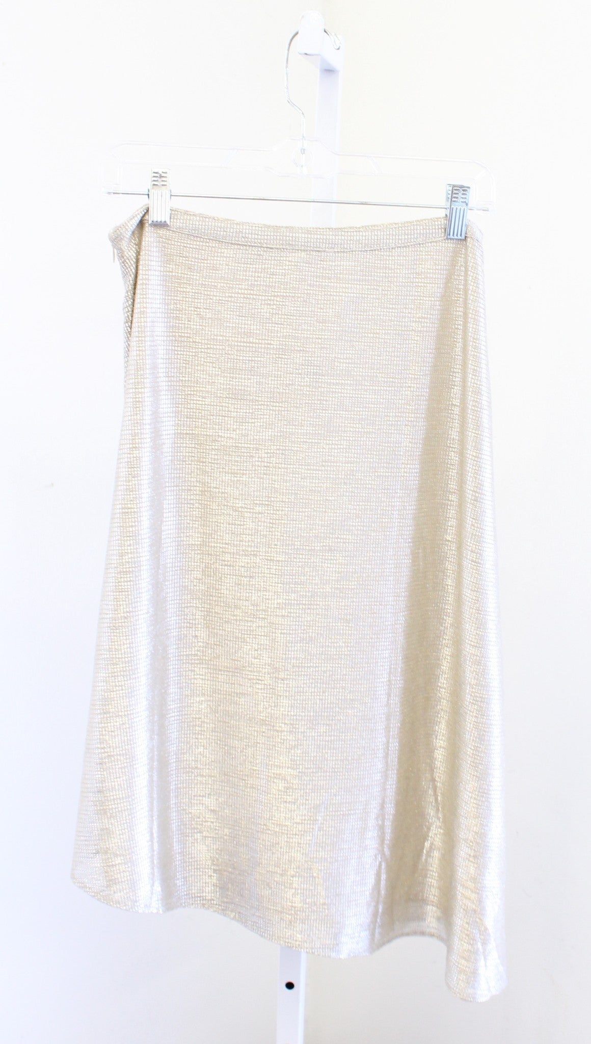 NWT Isla Maude Anthropologie Marcia Metallic Asymmetrical Hem Skirt Size S