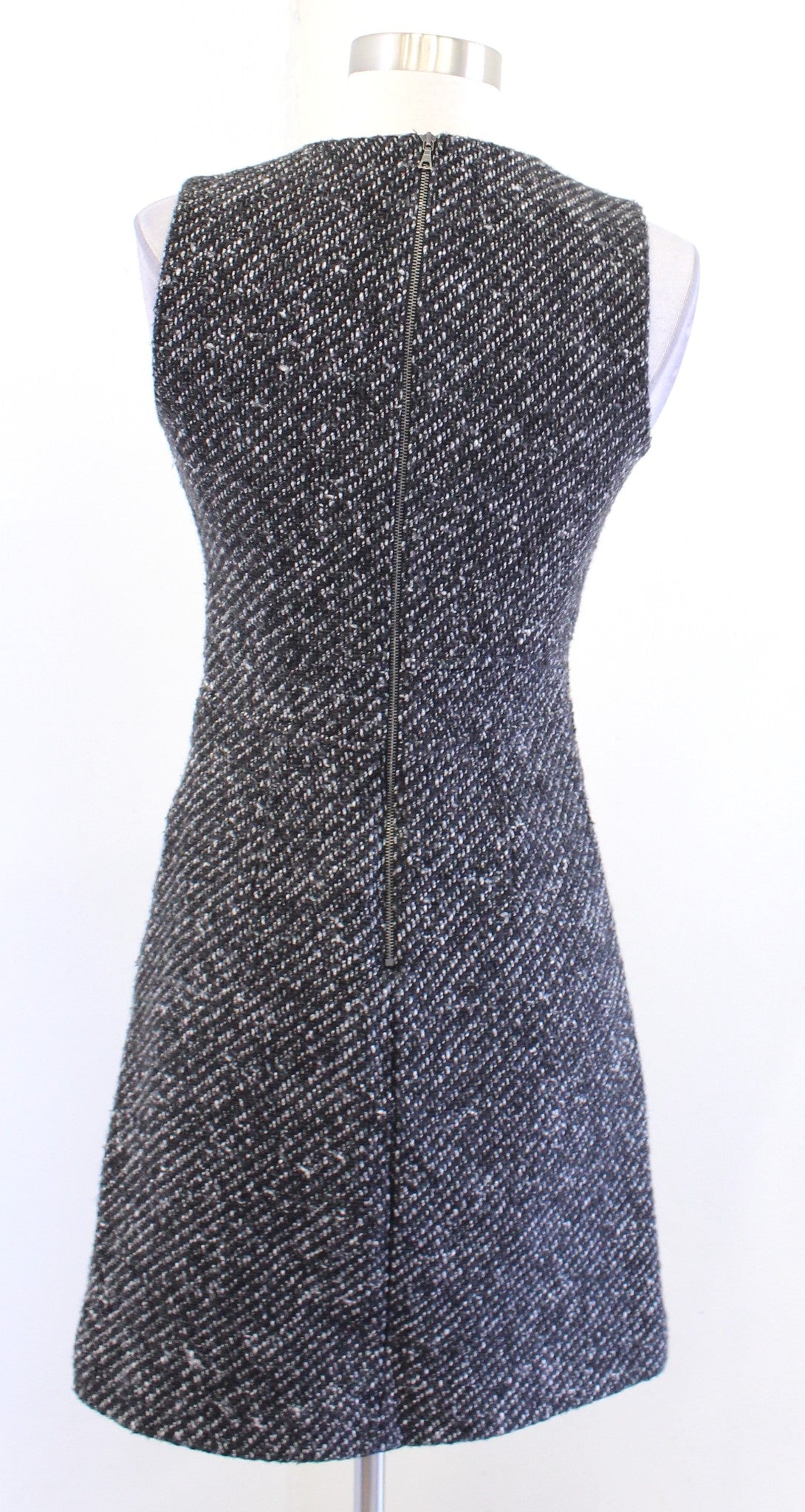 Theory Womens Raneid Black Gray White Tweed Wool Blend Sheath Dress Size 2 Mini
