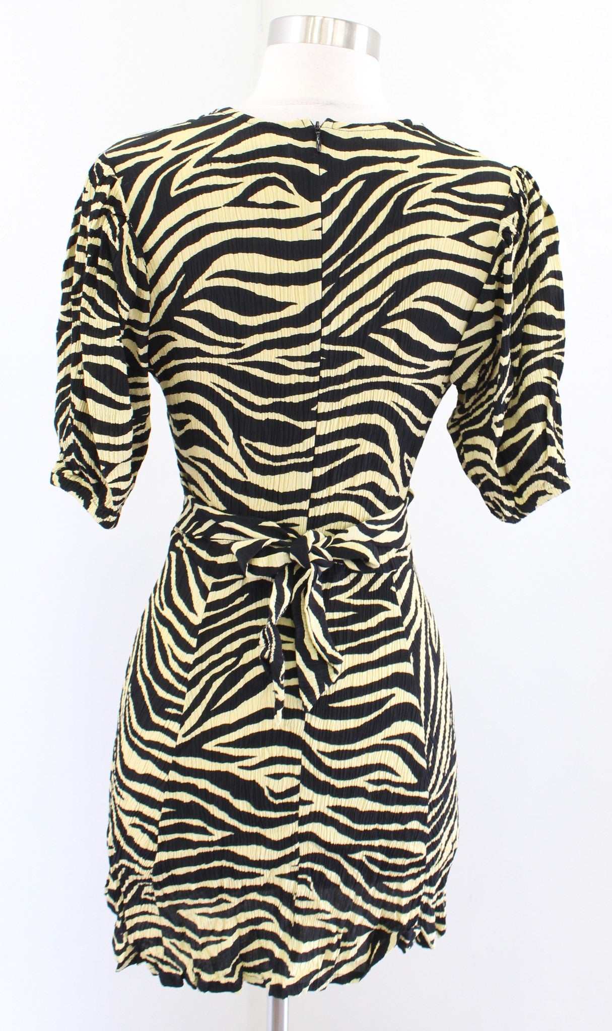 Faithfull the Brand Anthropologie Ilia Crinkle Texture Zebra Print Mini Dress 2