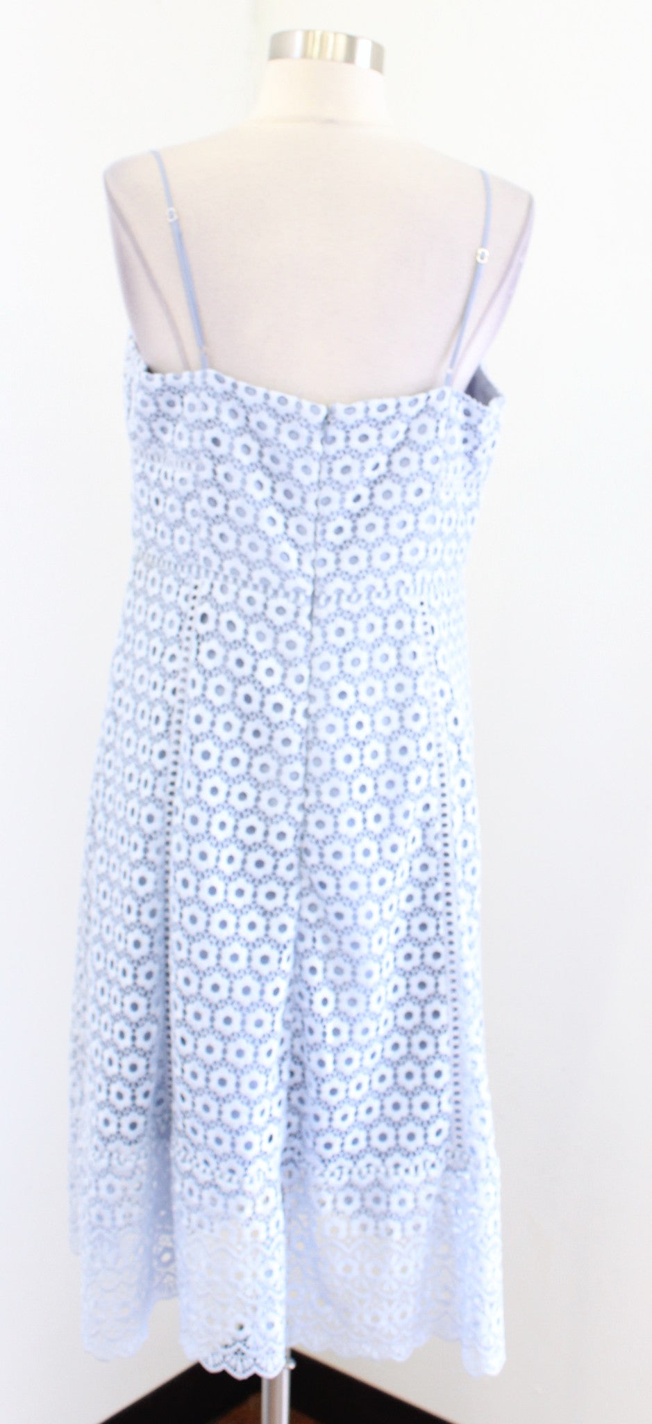 J Crew Blue Daisy Lace A Line Fit and Flare Dress Size 10 Evening Cocktail Party