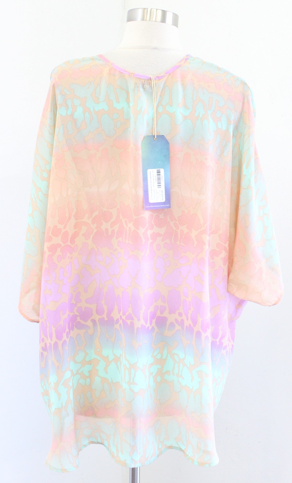 NWT Show Me Your Mumu Shook Pastel Cheetah Print Tunic Top Blouse Size XS V Neck