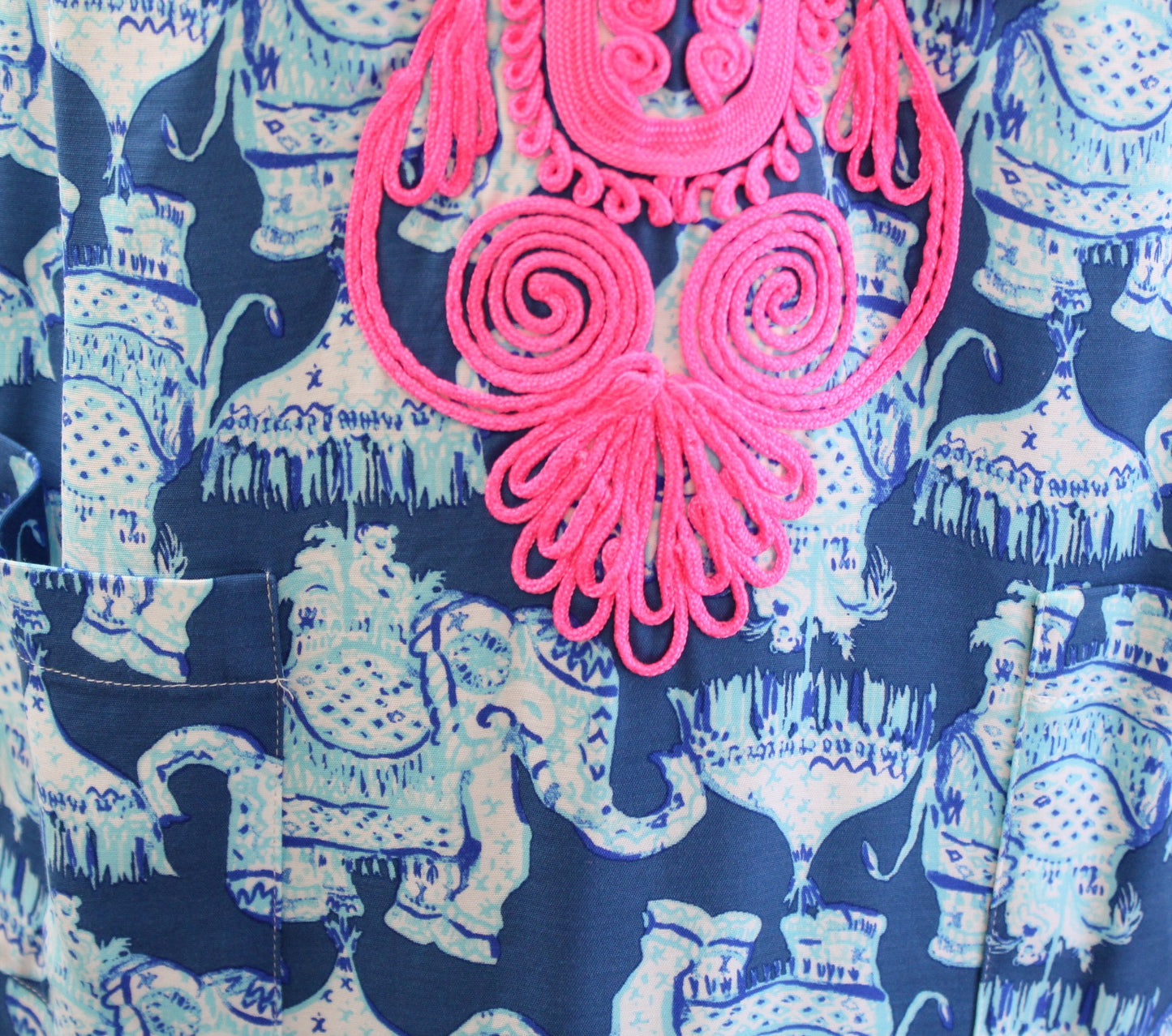 NWT Lilly Pulitzer Carlotta Blue Pink Elephant Print Shift Dress Size 2 Joy Ride