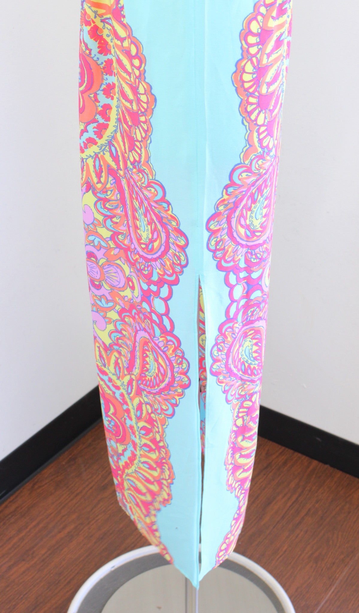 Lilly Pulitzer Emmett Blue Color Block Strapless Maxi Dress Size XS Paisley