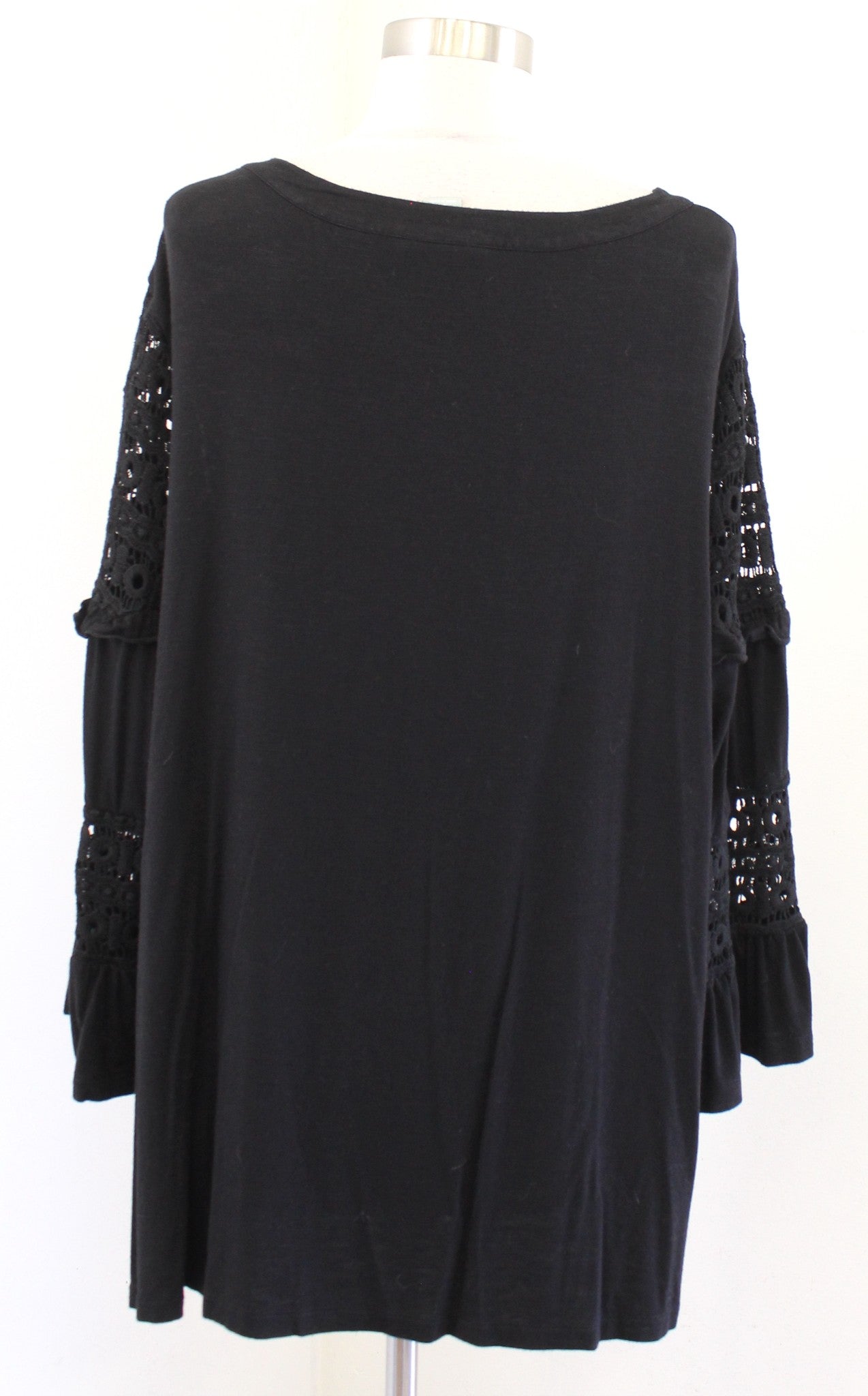 Maeve Anthropologie Plus Black Eyelet Lace Sonia Knit Top Blouse Size 3X