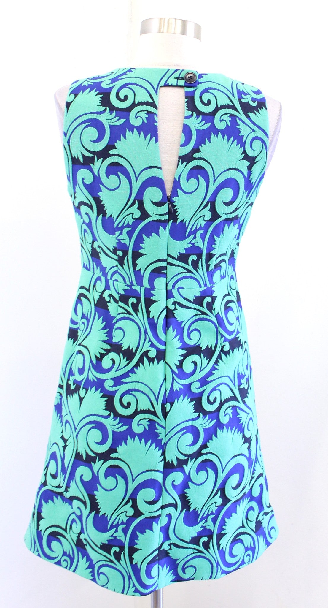 J Crew Womens Vineyard Jacquard Bright A Line Sheath Dress sz 2 Geometric Stripe