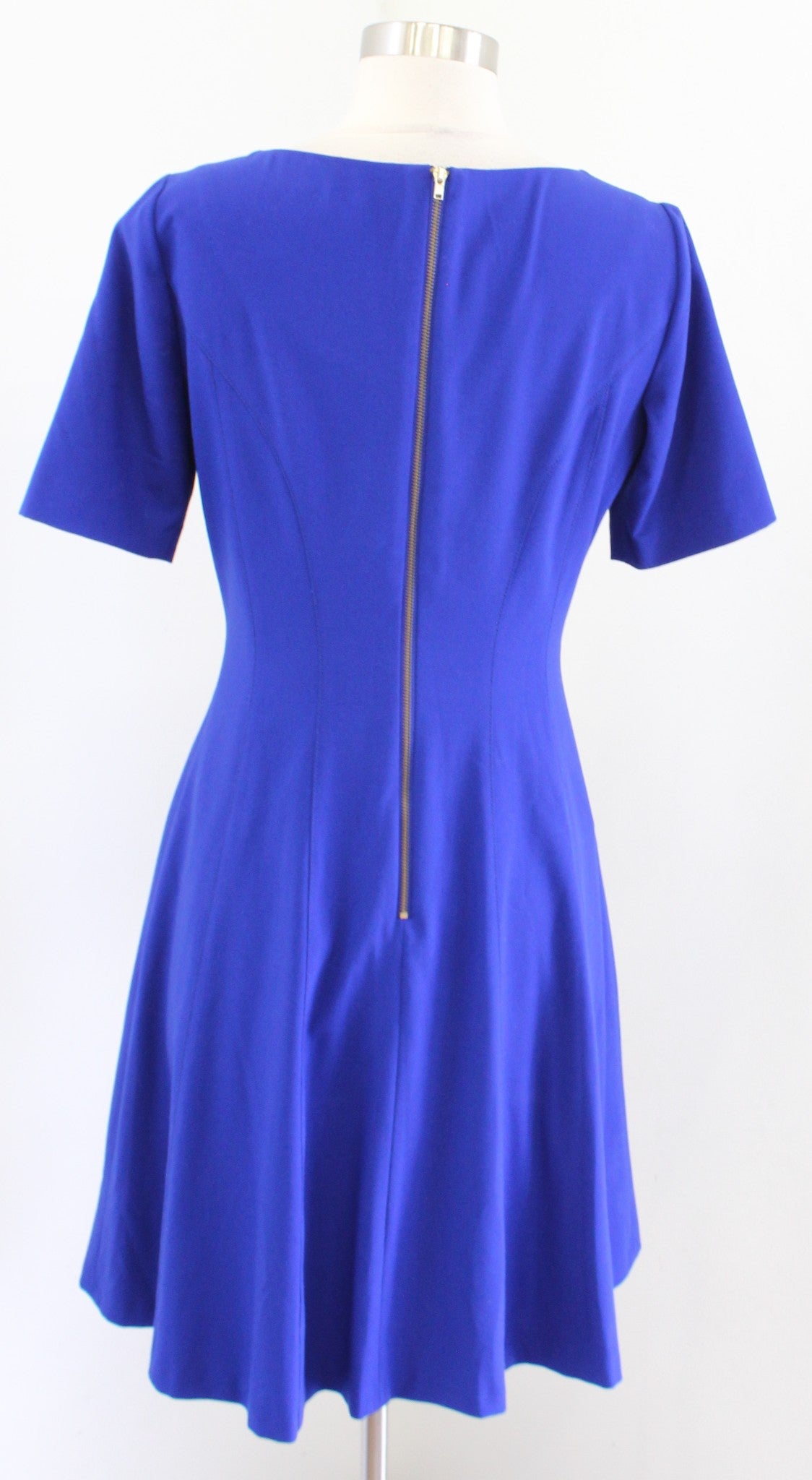 Tahari ASL Levine Womens Solid Royal Blue A Line Flared Dress Size 4 Career