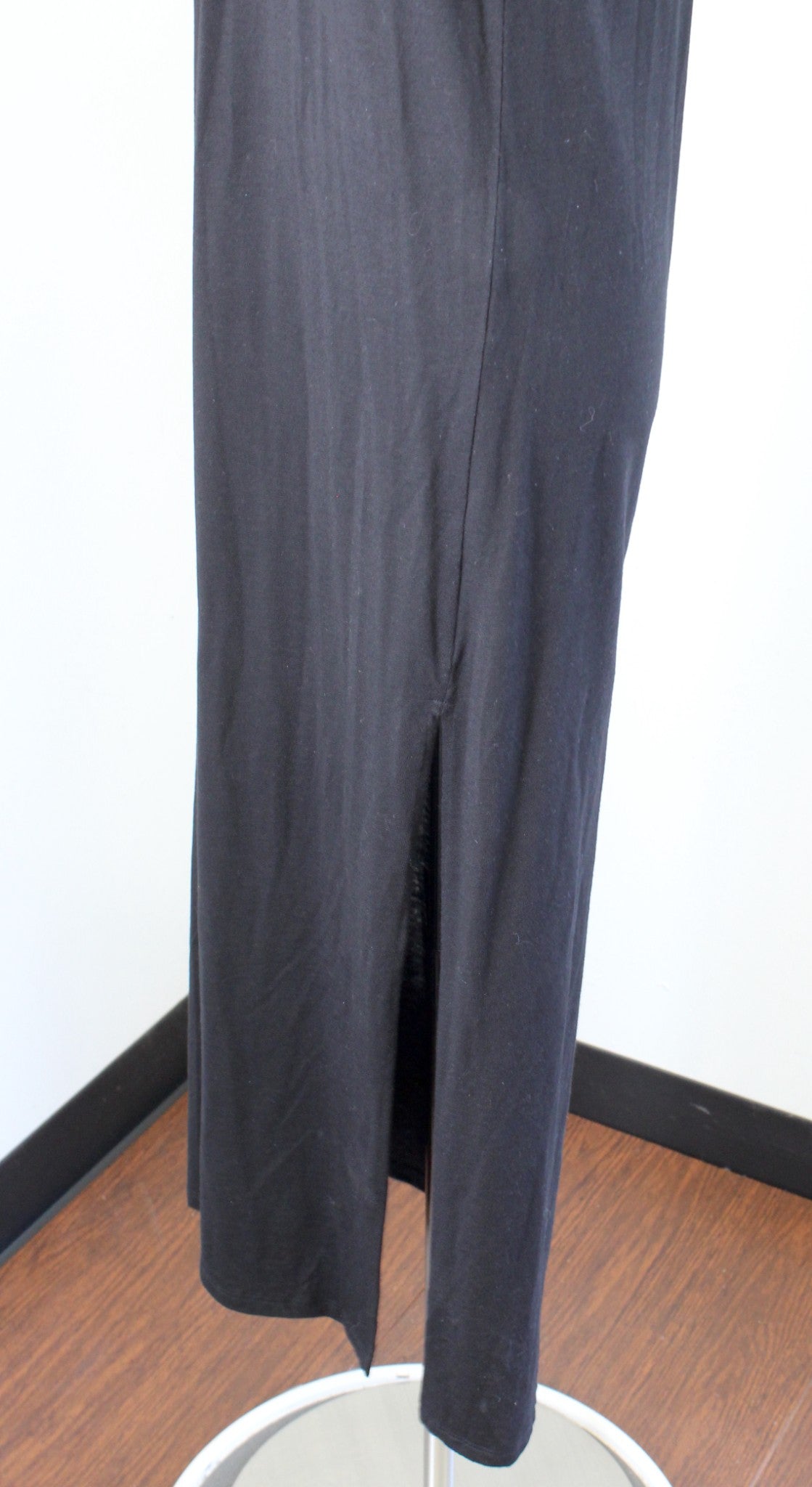 Theory Womens Sonaki Maxi Dress in Atmos Light Size M Solid Black Knit Casual