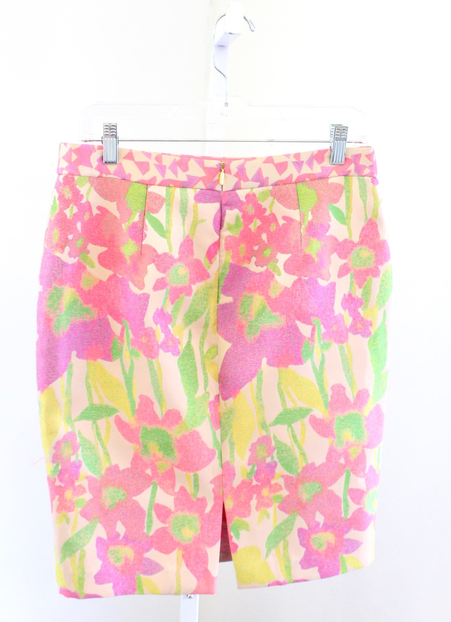 NWT Trina Turk Vibrant Colorful Floral Print Pencil Skirt Size 6 Pink Green