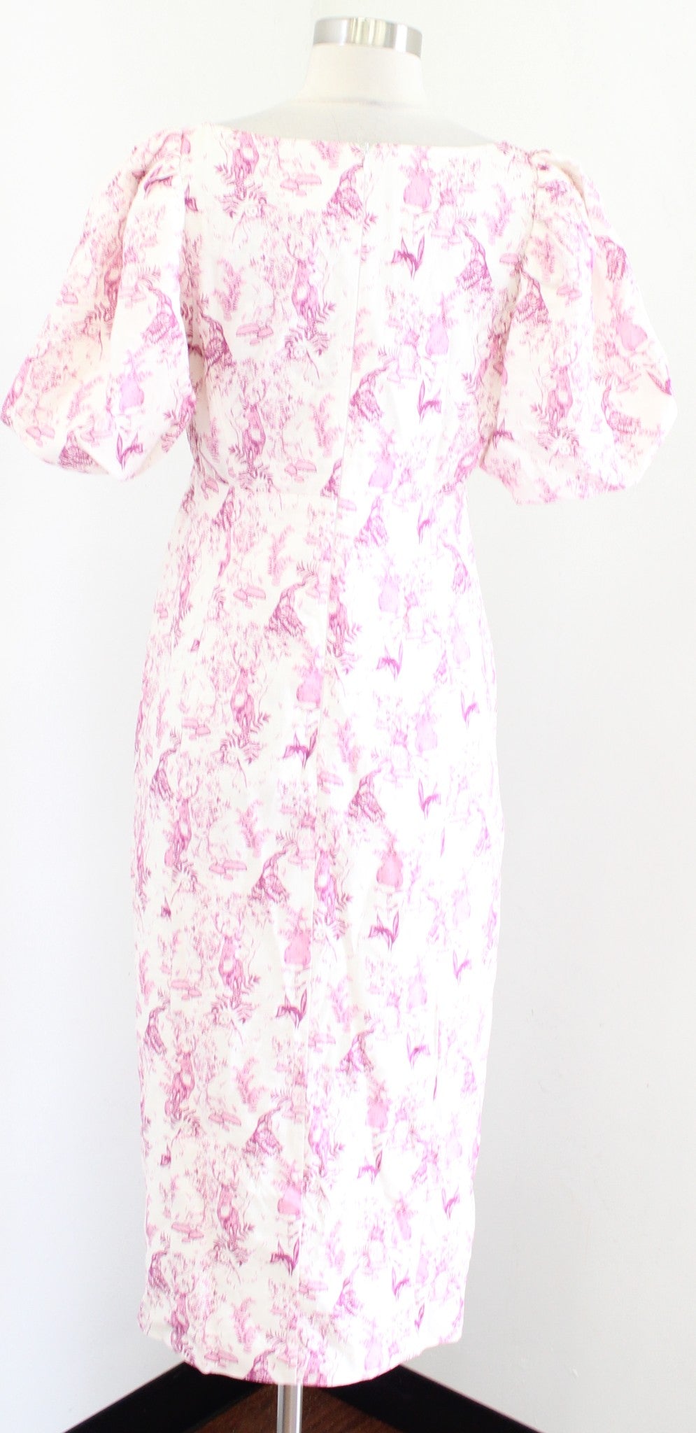 Hyacinth House Tuckernuck Woodland Wilma Puff Sleeve Midi Dress Animal Print M