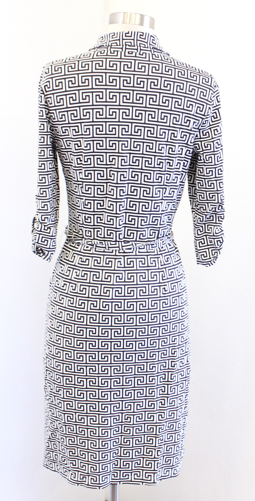 J McLaughlin Black White Geometric Button Front Catalina Cloth Shirt Dress Sz XS