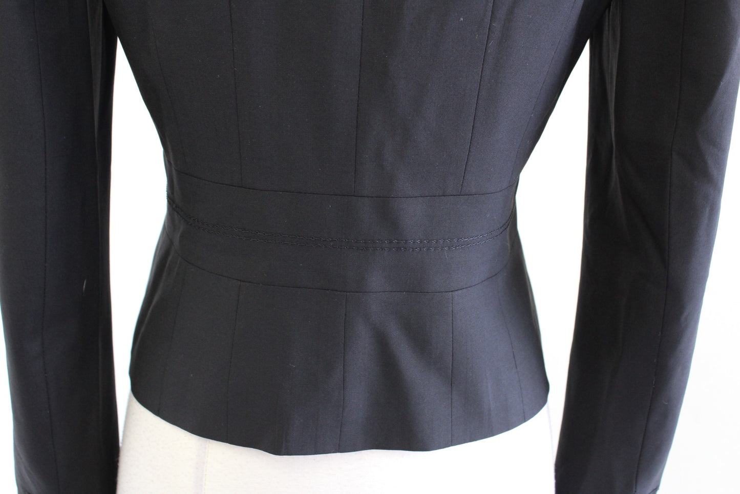 Theory Womens Solid Black Wool Blend Single Button Barker Blazer Jacket Size 4