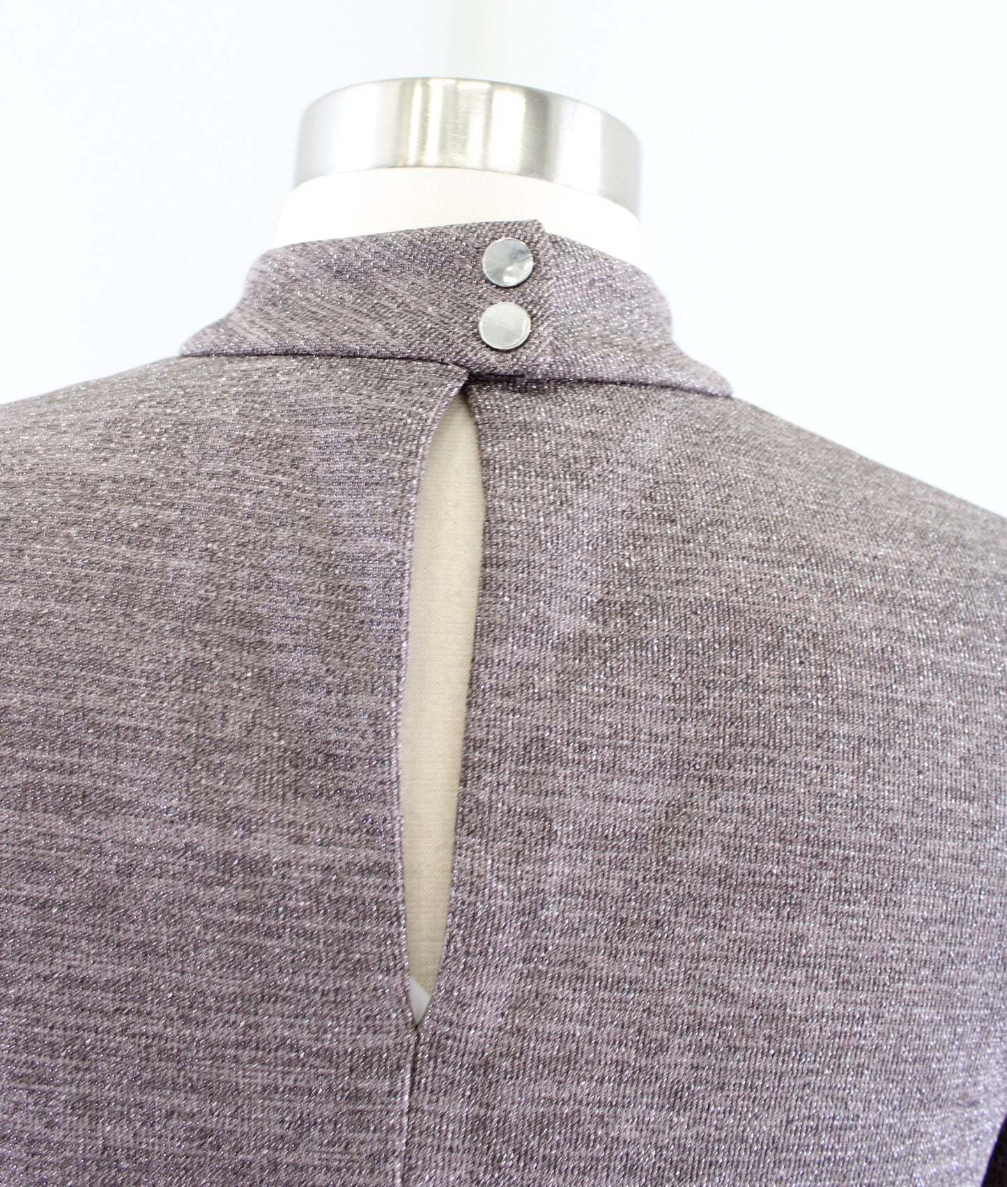 NWT White House Black Market Sparkle Metallic Knit Choker Collar Shift Dress 4