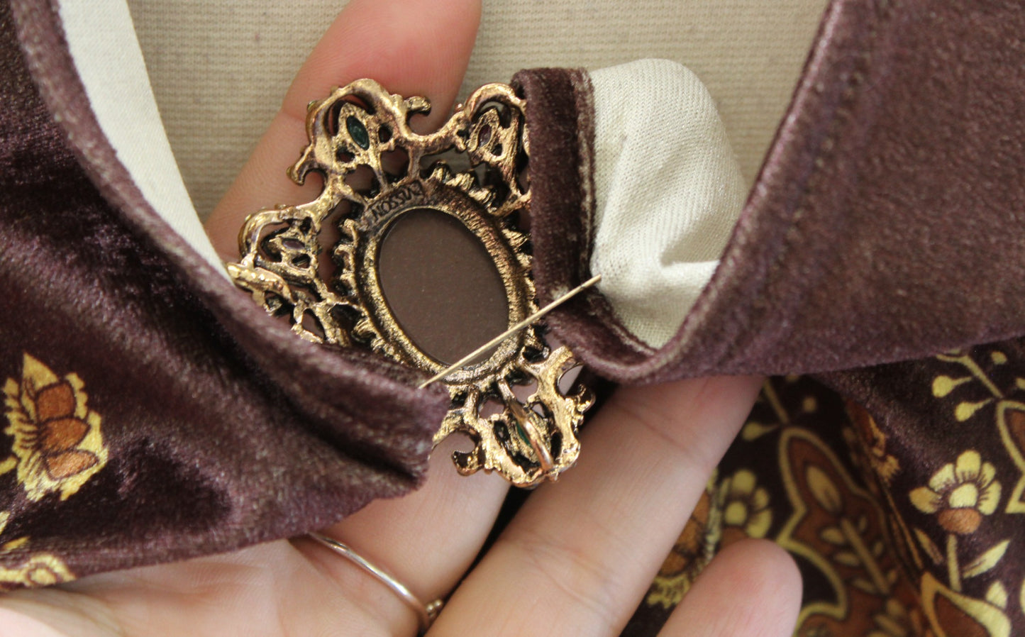 NWT Aratta Silent Journey Velvet Kimono One Size M L XL Floral Geometric Brown