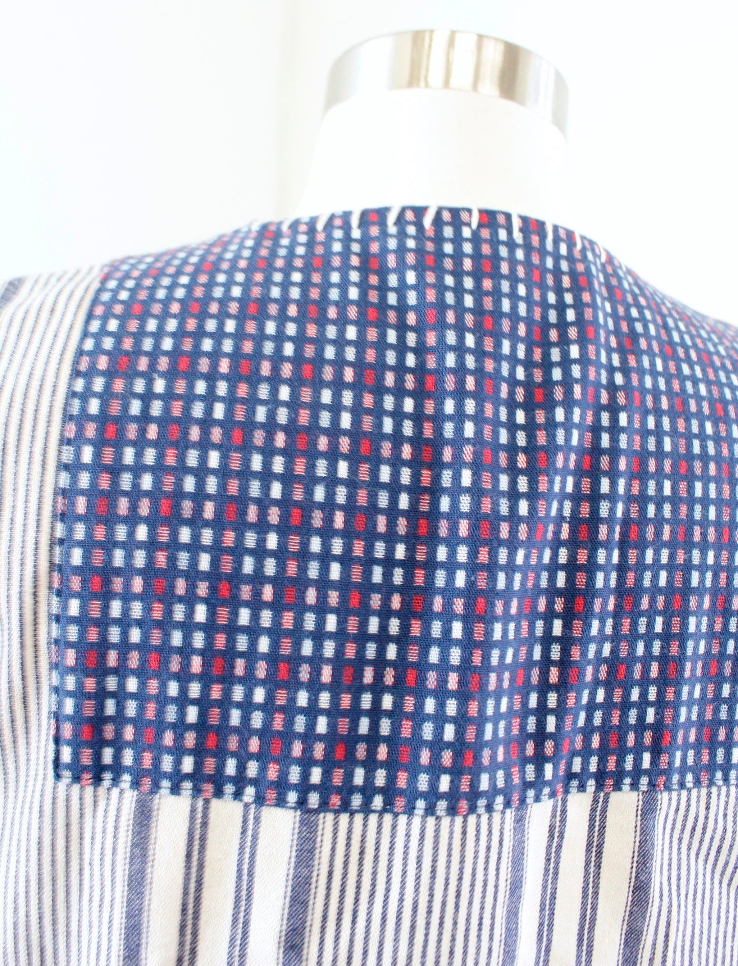 THML Striped Embroidered Pompom Trim Flutter Sleeve Tunic Shift Dress Size S