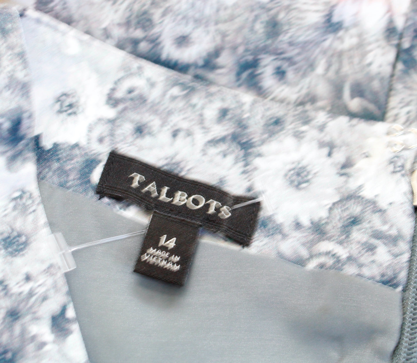 Talbots Gray Short Sleeve Ombre Floral Print Sheath Dress Size 14 Pink Yellow