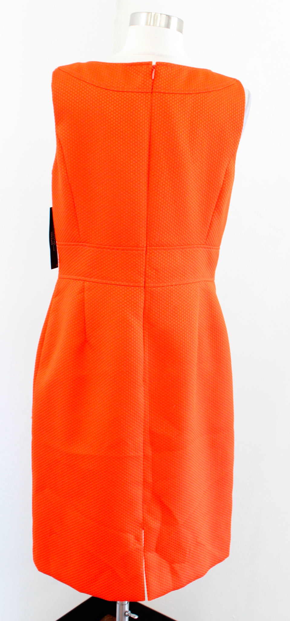 NWT Tahari ASL Levine Womens Orange Textured Sheath Dress Size 8 Career Office