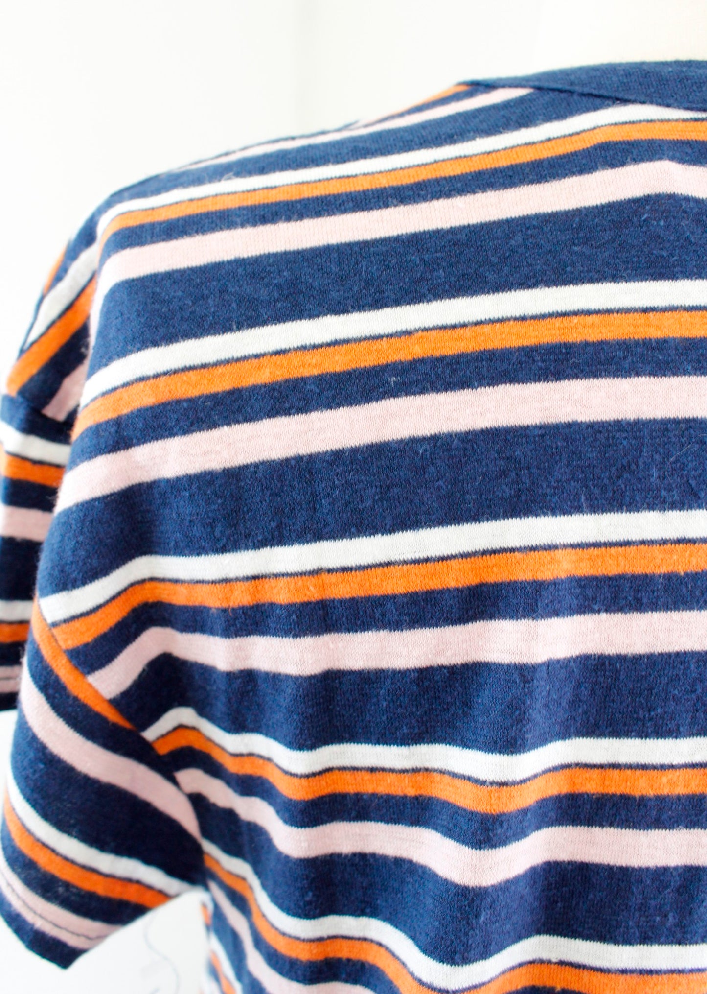 NWT Madewell Striped Henley Tee T-Shirt Dress Sz S Hemp Blend Blue Short Sleeve