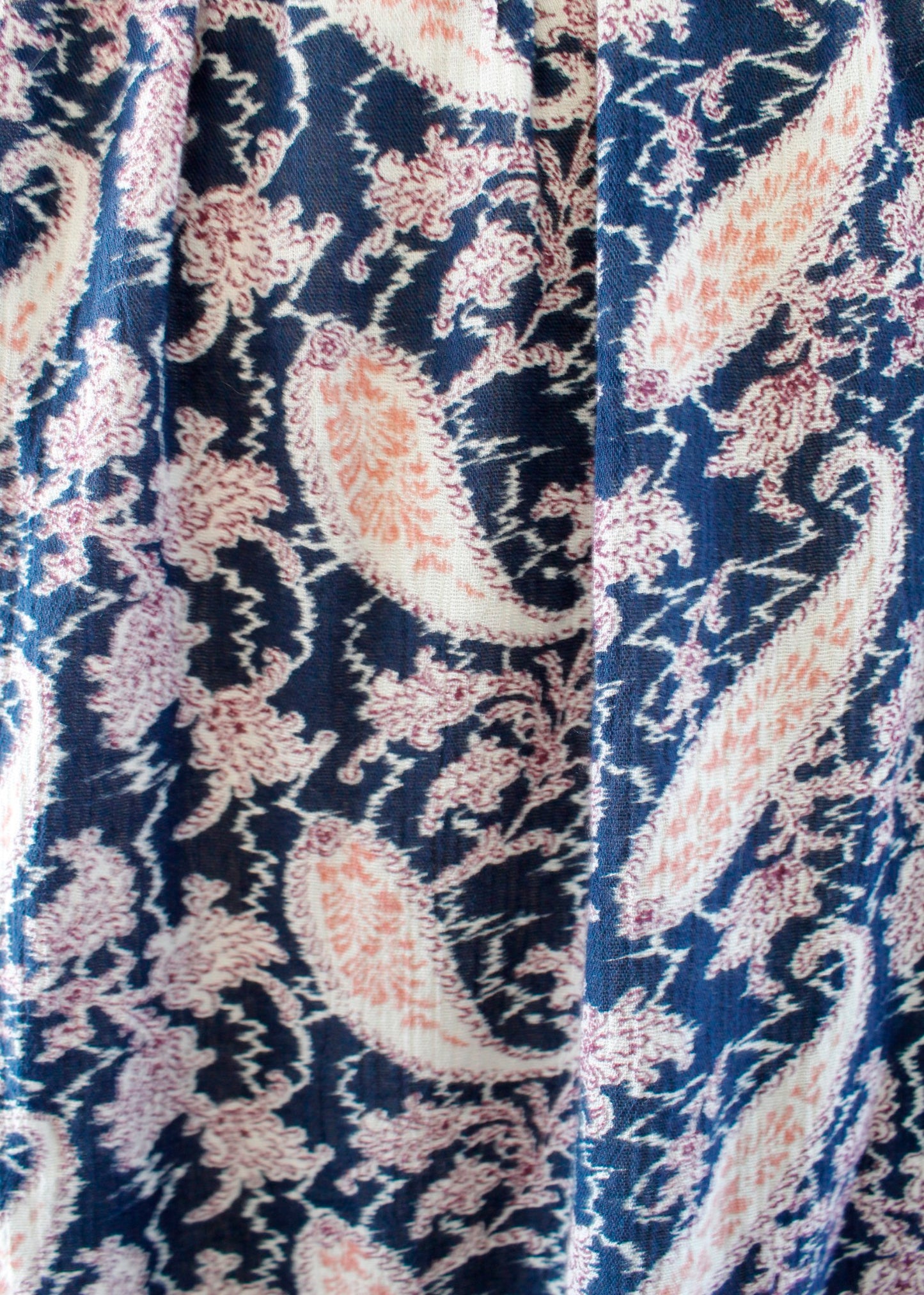 Denim and Supply Ralph Lauren Paisley Print Tassel Top Blouse Size S Navy Blue