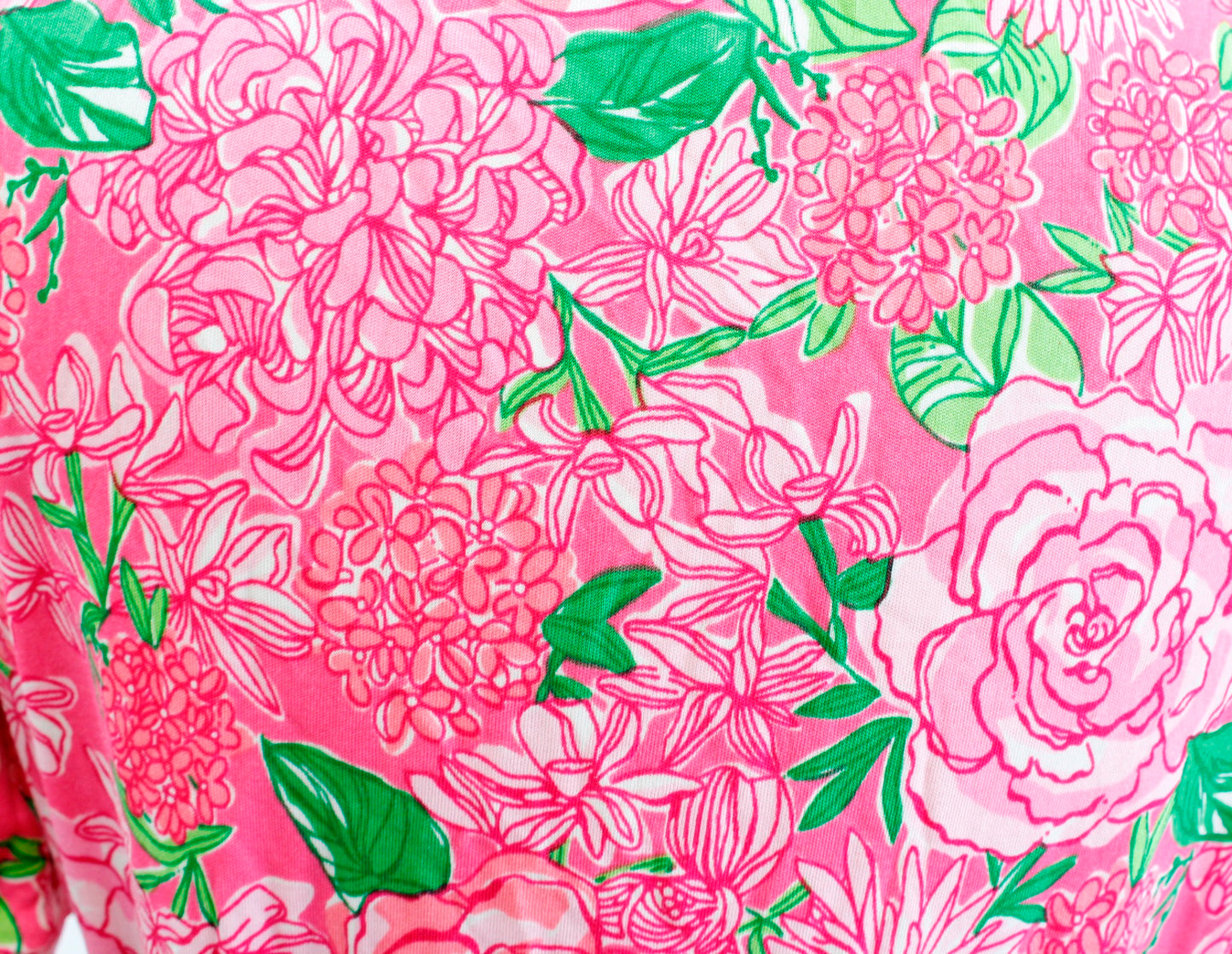 Lilly Pulitzer Daiquiri Pink Green Floral Print Tie Waist Silk Dress Size 2