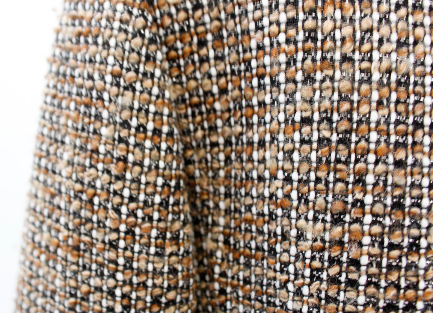 Tahari ASL Levine Tan Brown Tweed Fringe Open Front Blazer Jacket Size 10