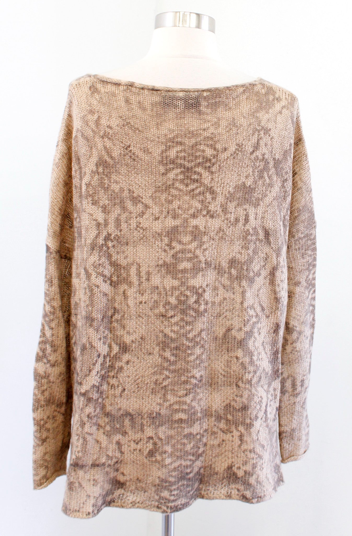 Wooden Ships Paola Buendia Tan Brown Printed Sweater Size XS S Wool Mohair