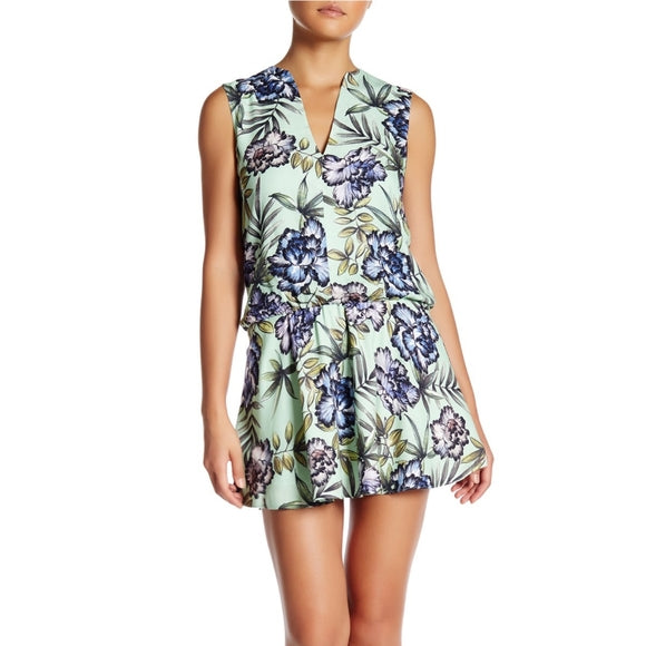 NWT $298 Alice + Olivia Brook Oasis Floral Mint Shift Dress Size 10 Green