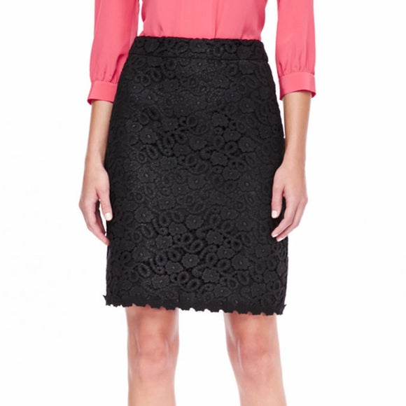 Kate Spade Womens Judy Black Lace Straight Pencil Skirt Size 12