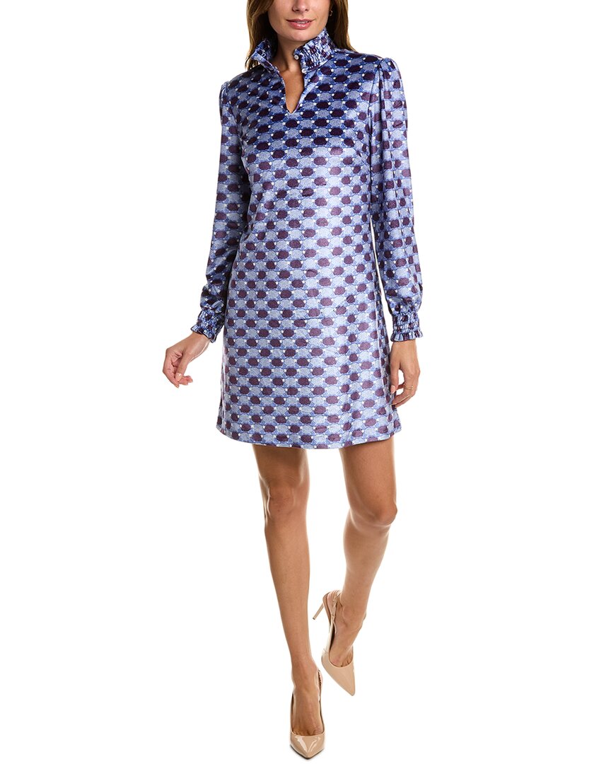 NWT New Tyler Boe Mia Counting Sheep Printed Velvet Shift Dress Size S Blue