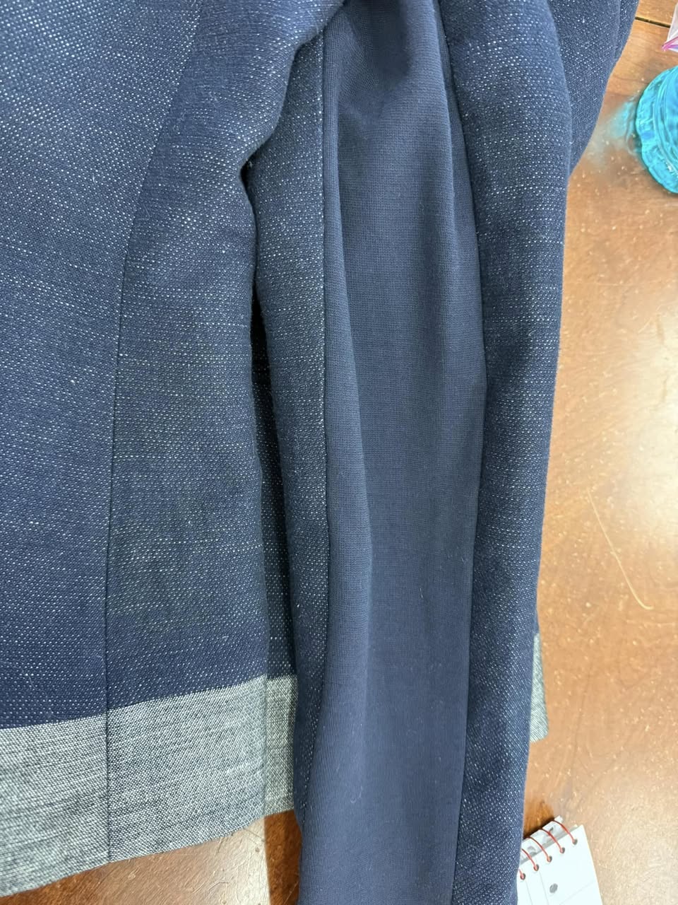 NWT BCBG Max Azria Cliff Navy Blue Gray Color Block Blazer Jacket Size S Linen