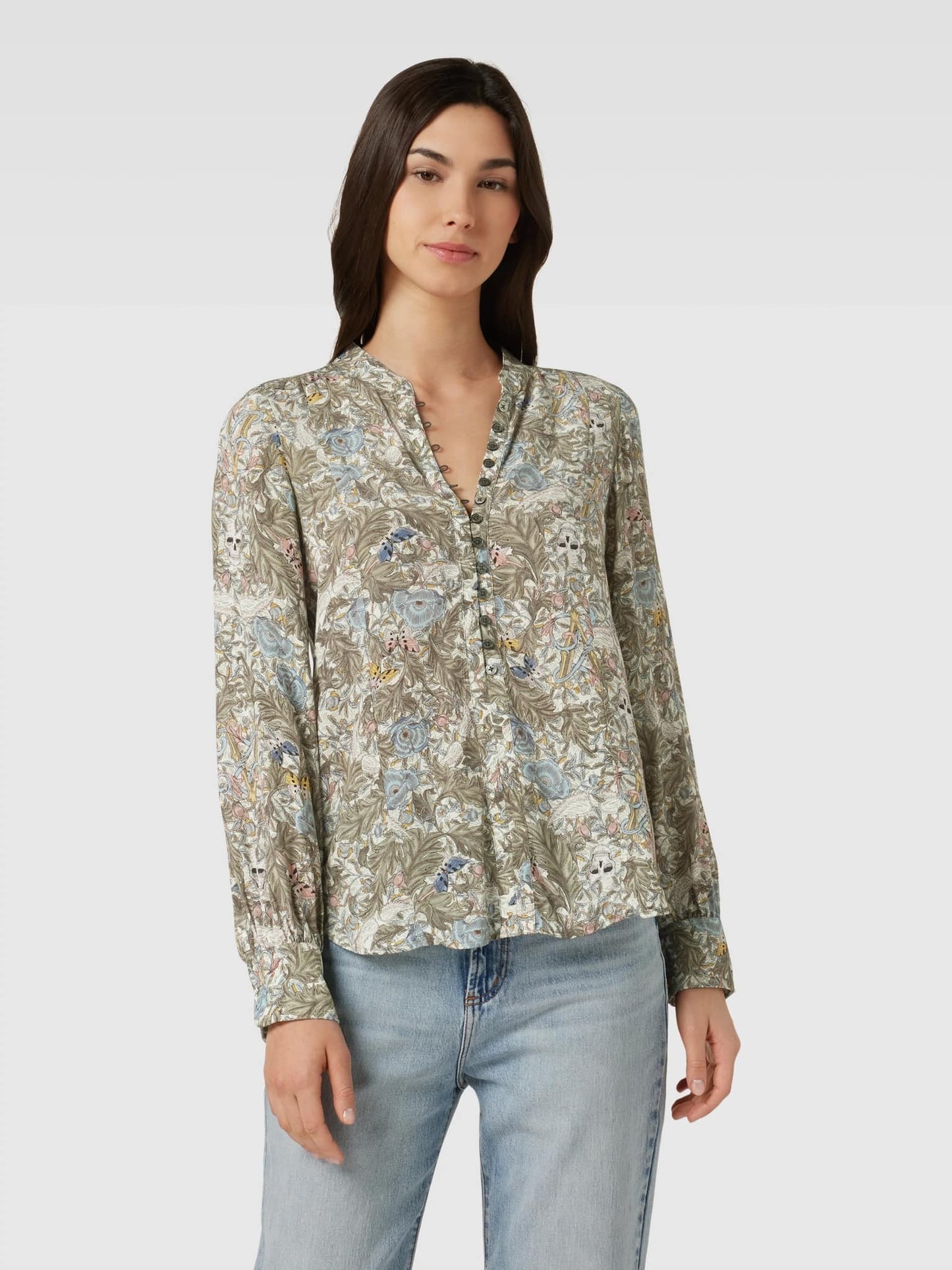 NWT Zadig and Voltaire Twins Soft British Flowers Floral Skull Top Blouse Size M