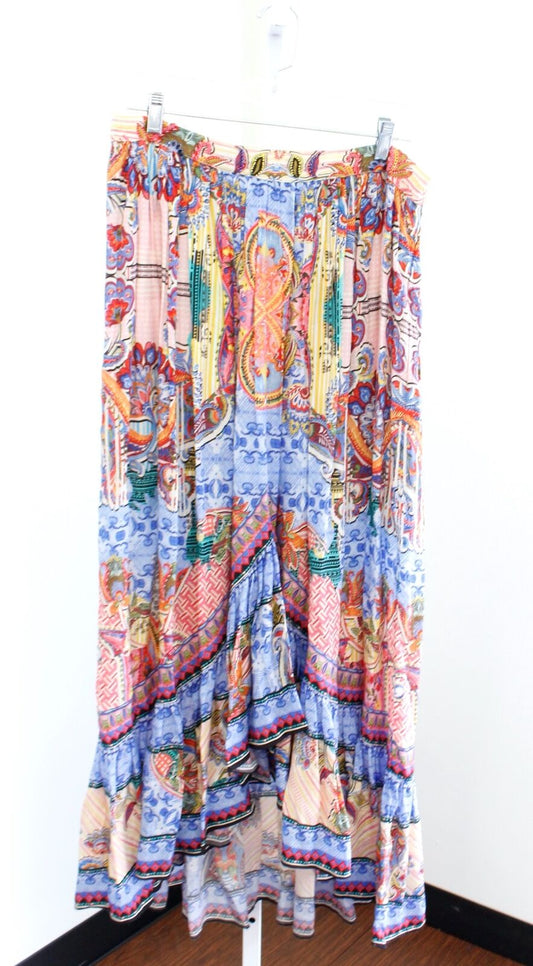 Bhanuni by Jyoti Anthropologie Allaire Hi Lo Peasant Maxi Skirt Size 10 Paisley